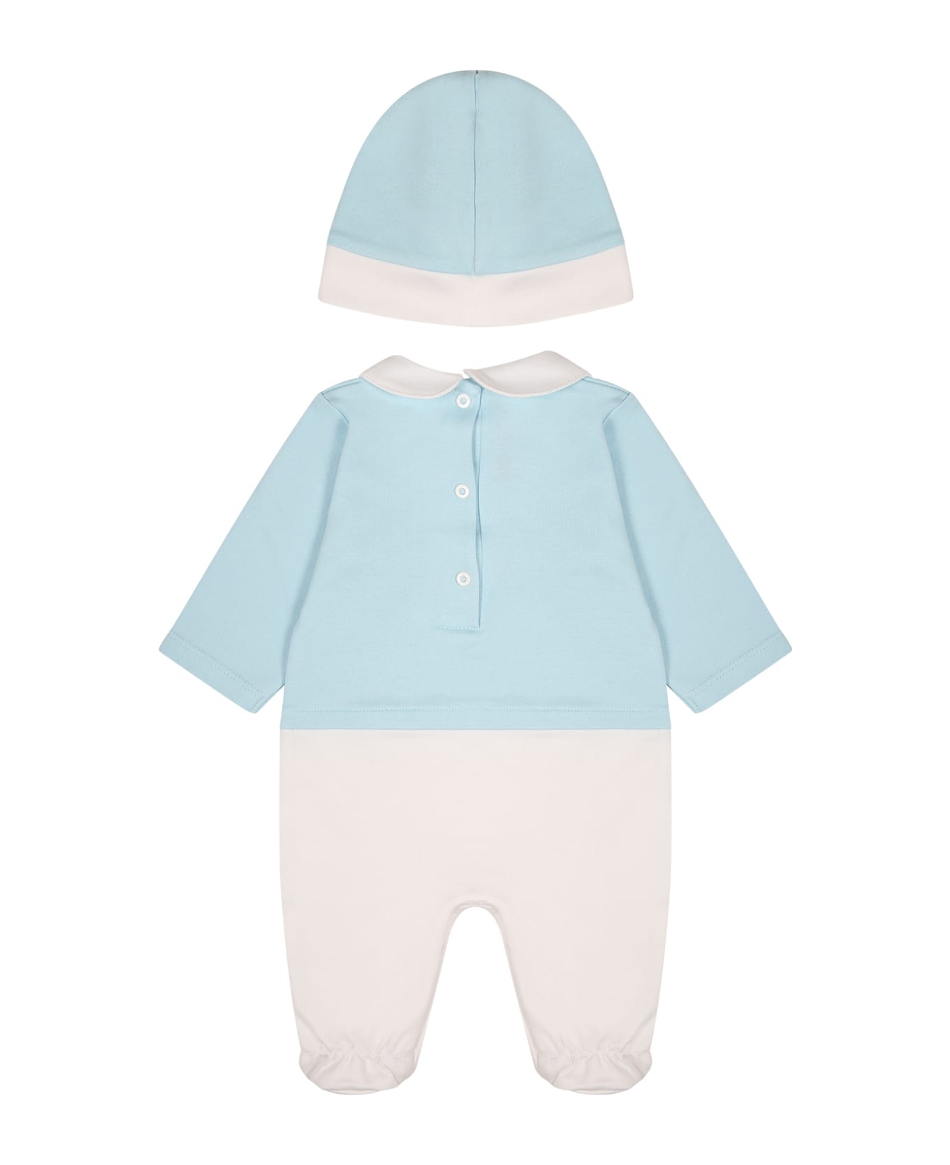 Balmain Light Blue Set For Baby Boy With Logo - Light Blue