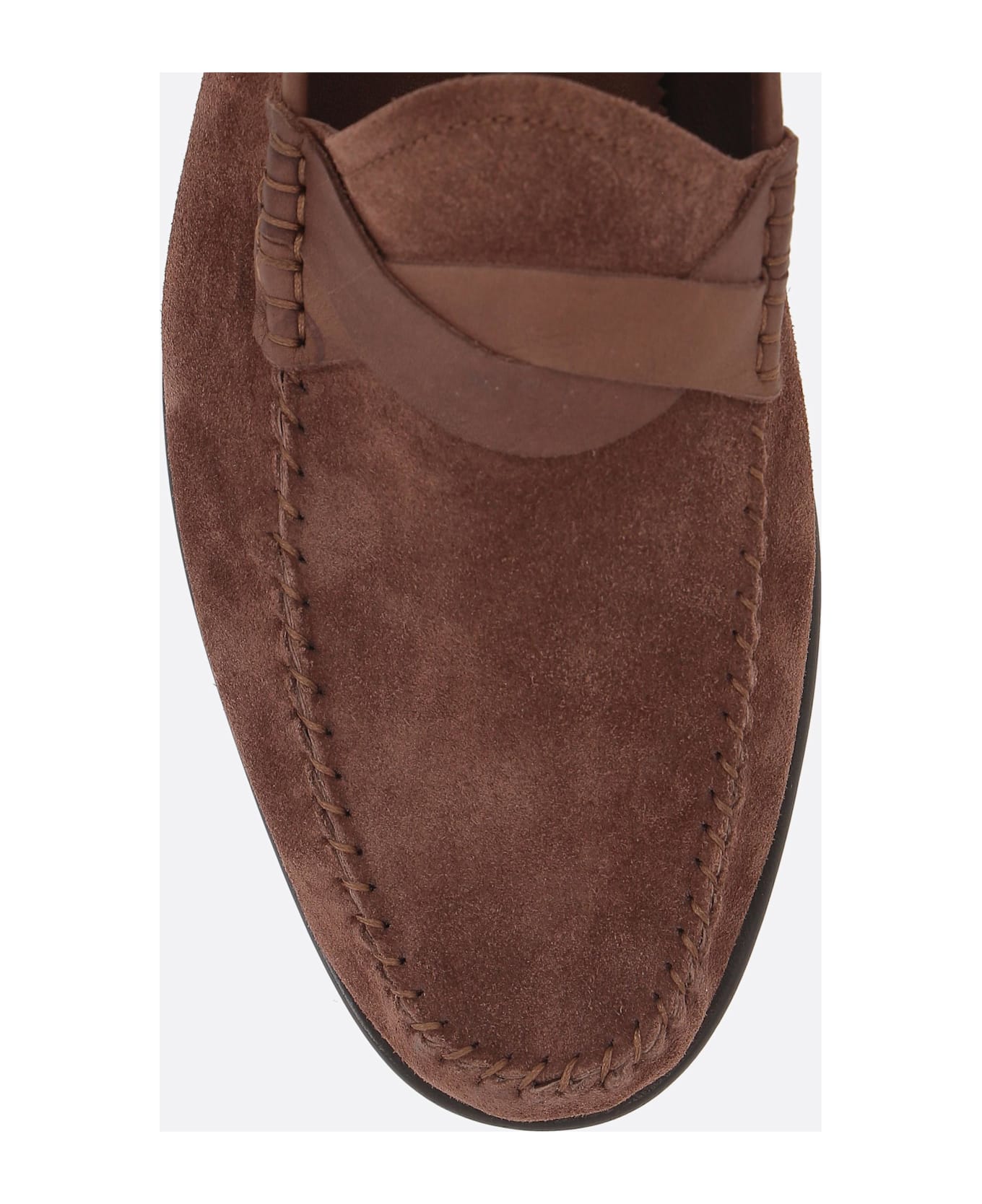 Tom Ford Ripley Loafers In Suede - Chestnut