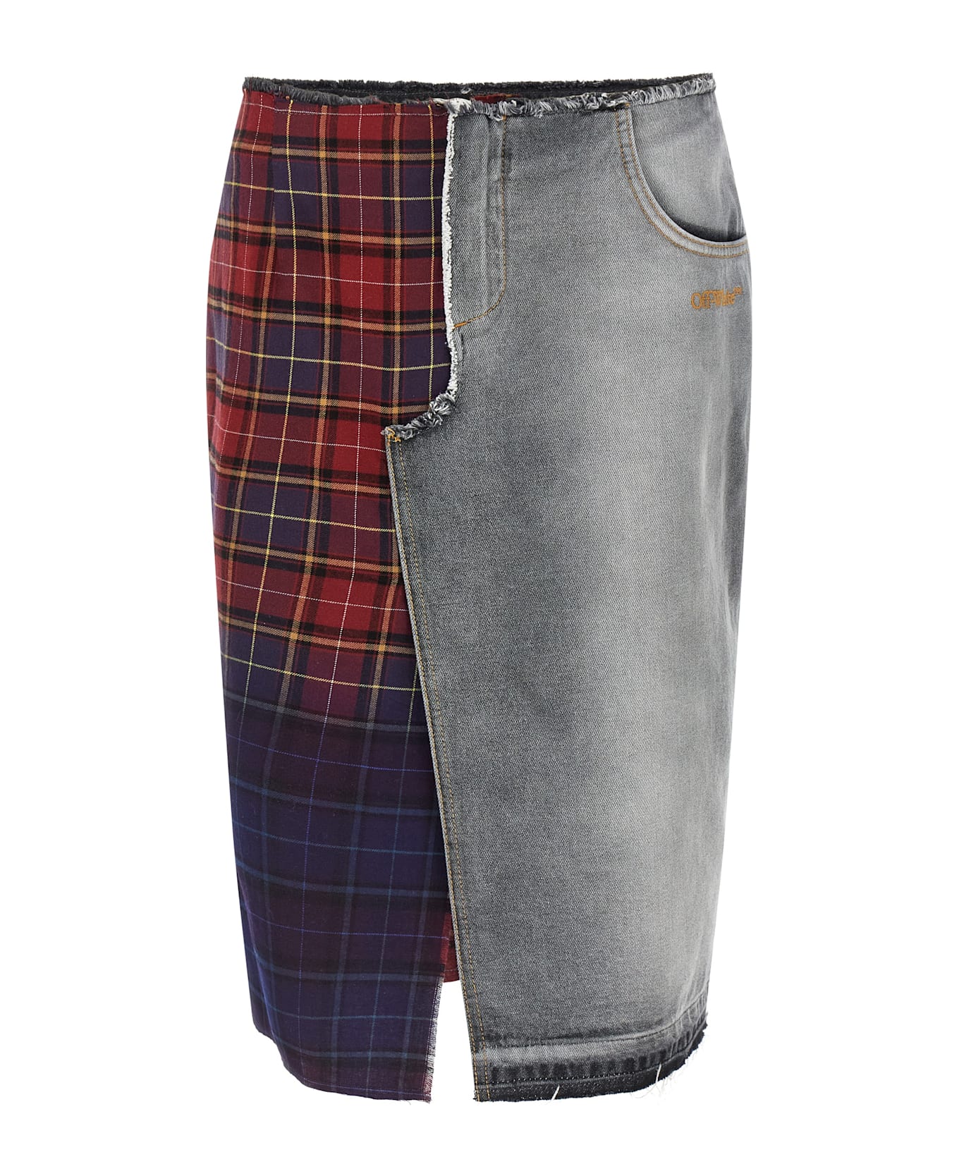 Off-White Patchwork Skirt - Multicolor