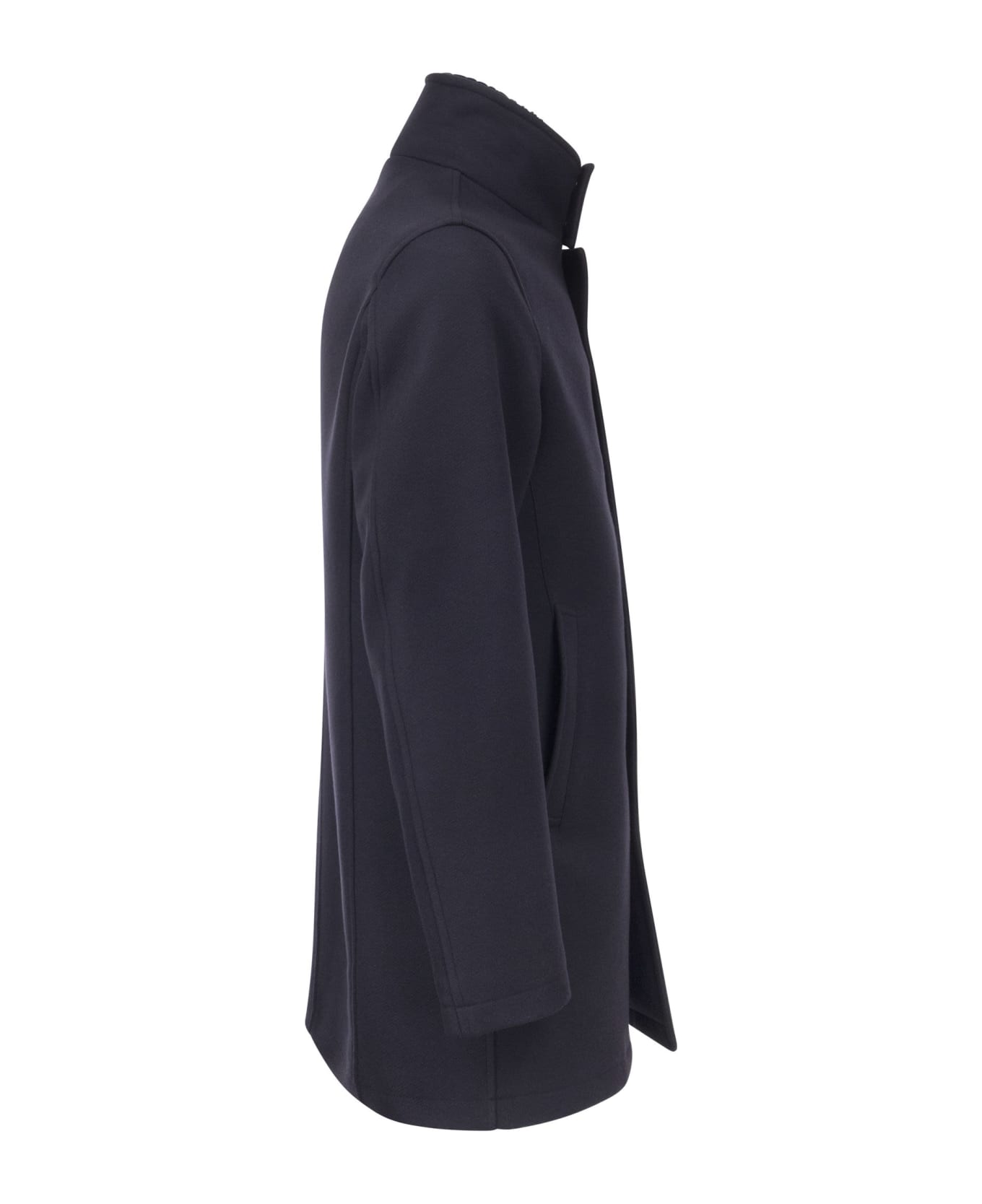 Herno Wool-blend Medium Coat - Dark Blue コート