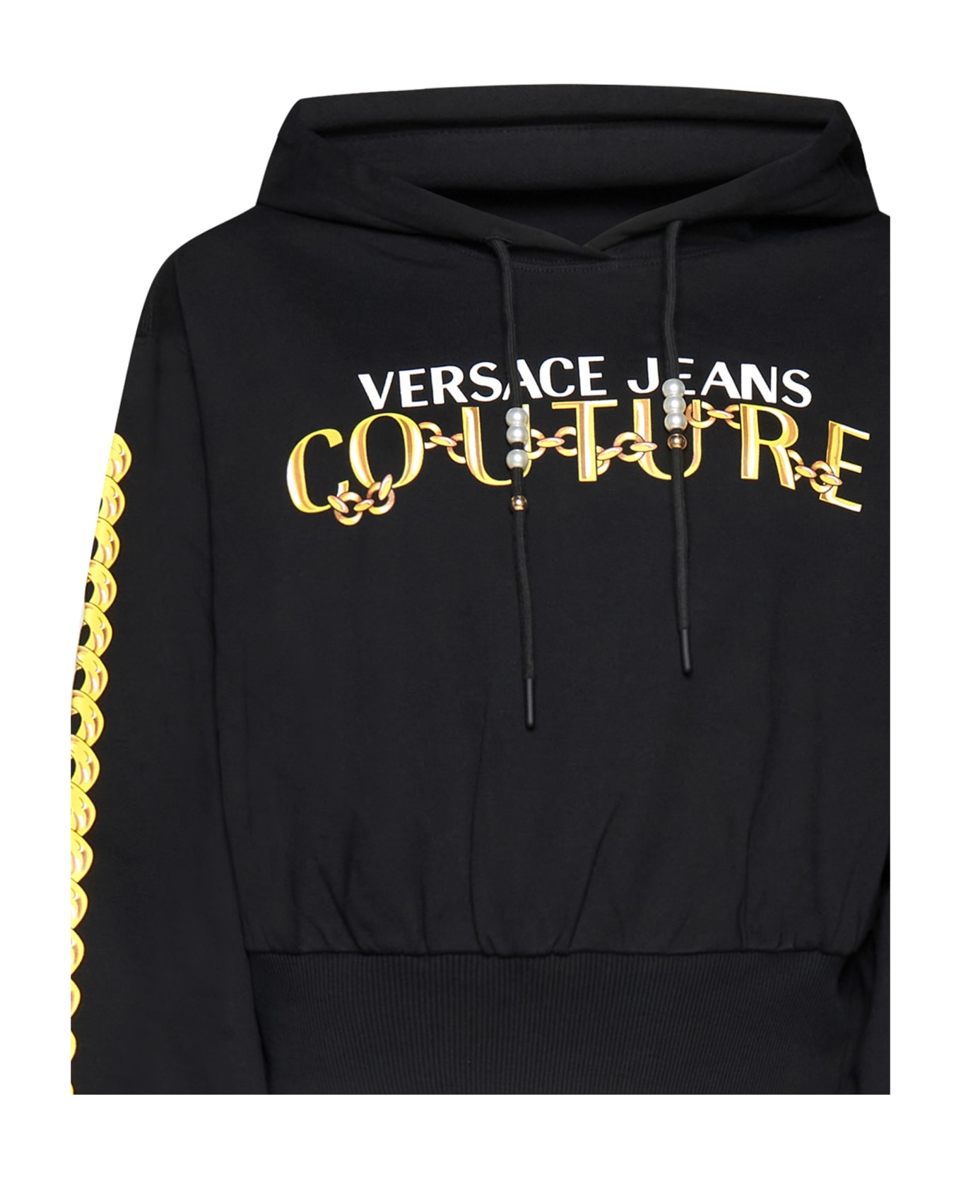 Versace Jeans Couture Chain Logo Hoodie - Black/gold