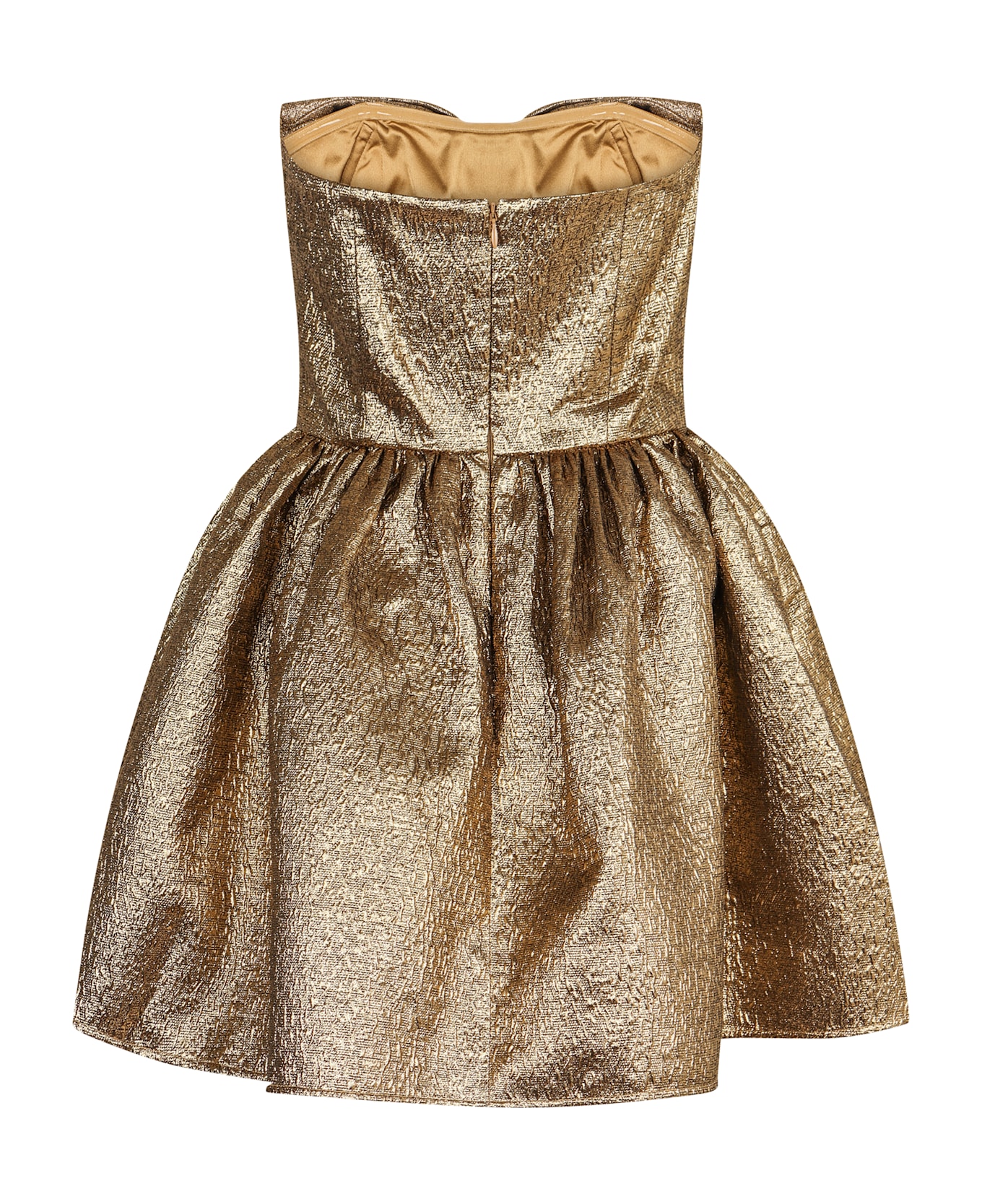 self-portrait Jaquard Mini Dress - Gold