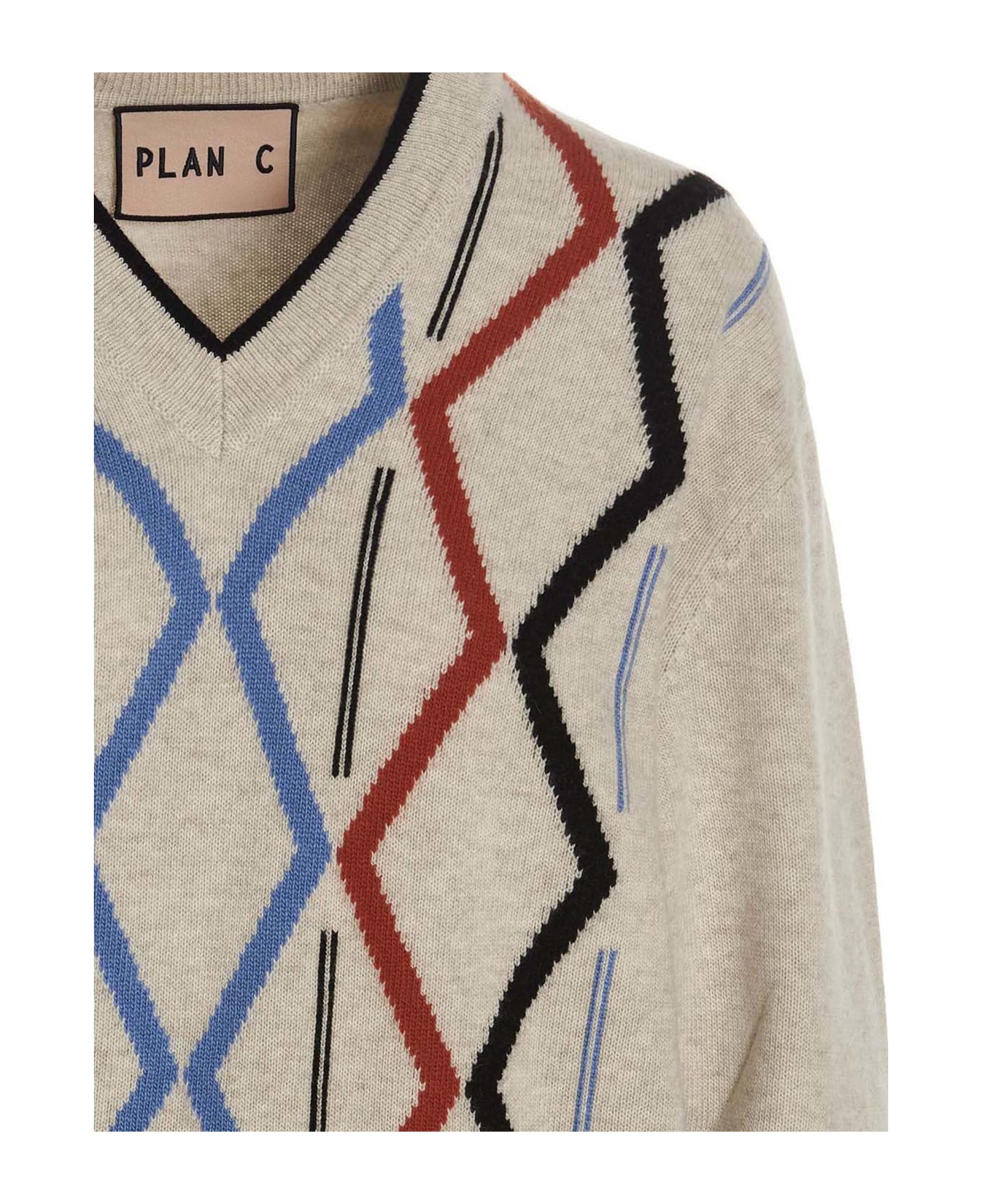 Plan C Jacquard Sweater - Multicolor
