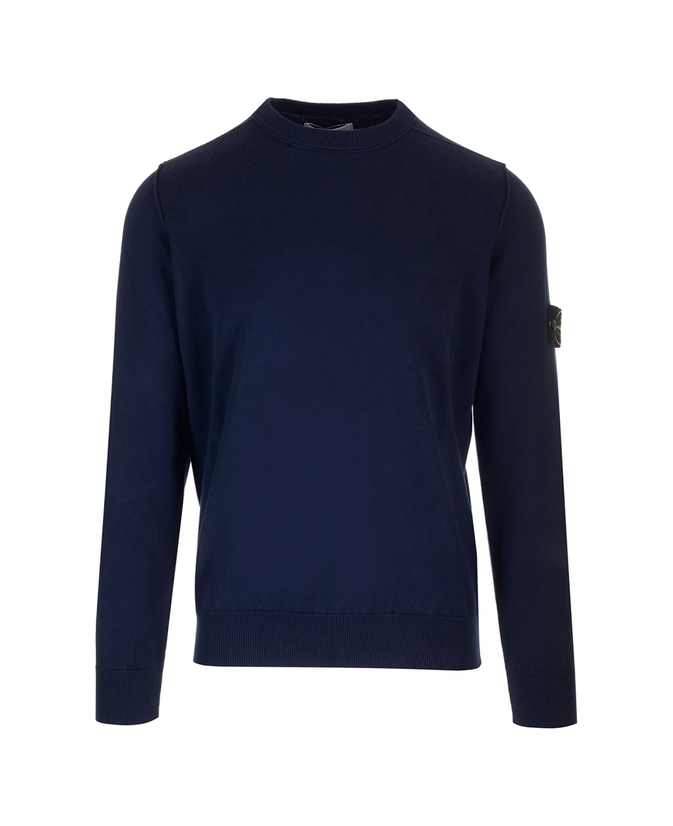 Stone Island Blue Crew-neck Cotton Sweater - Blu