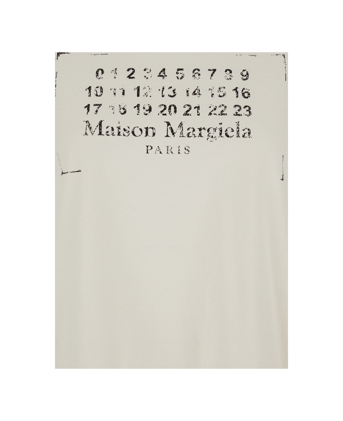 Maison Margiela Beige T-shirt With Faded Logo Printed On The Front In Cotton Woman - NEUTRALS