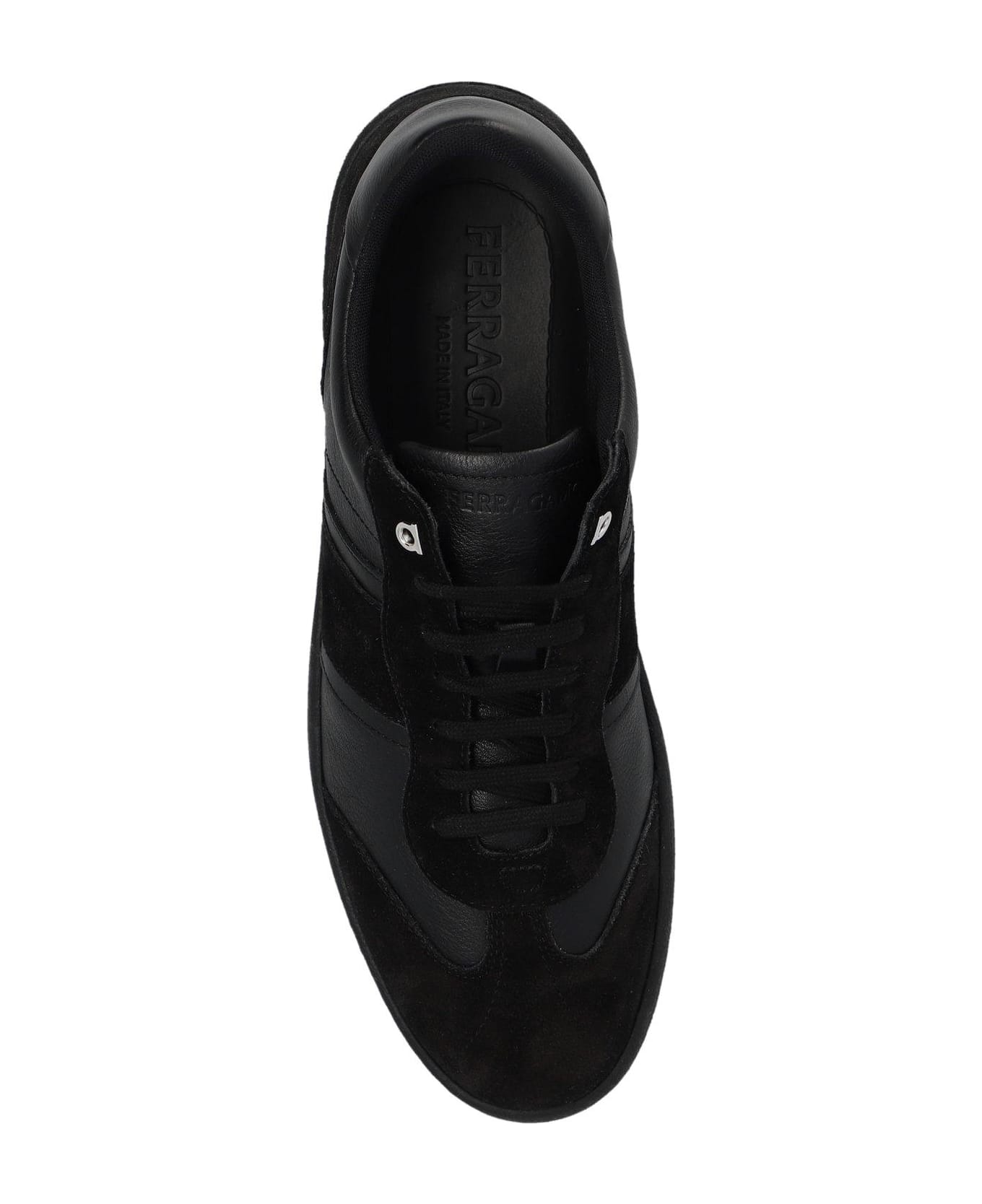 Ferragamo Logo-debossed Lace-up Sneakers - Black
