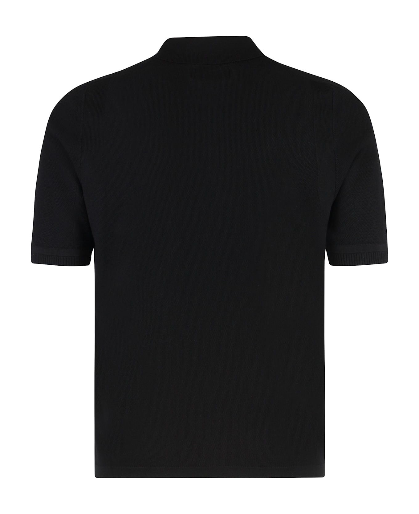 Stone Island Cotton-piqué Polo Shirt - black ポロシャツ