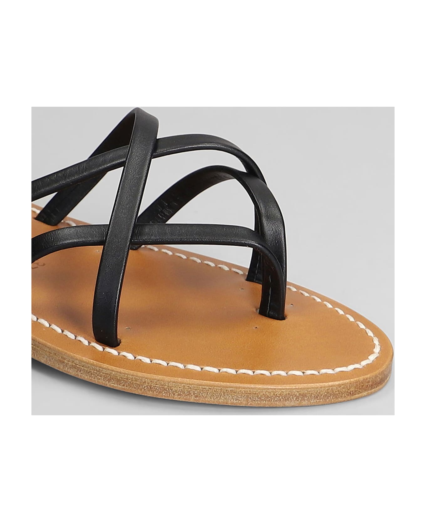 K.Jacques Selyse F Flats In Black Leather - black