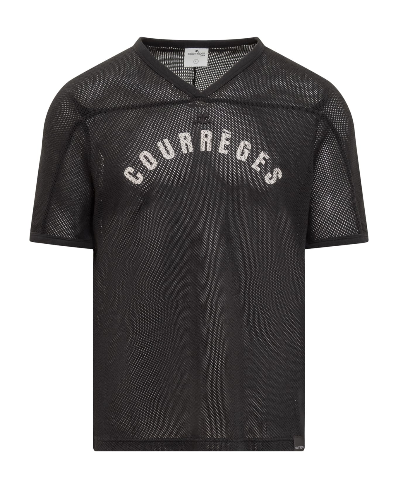 Courrèges Baseball Mesh T-shirt - BLACK