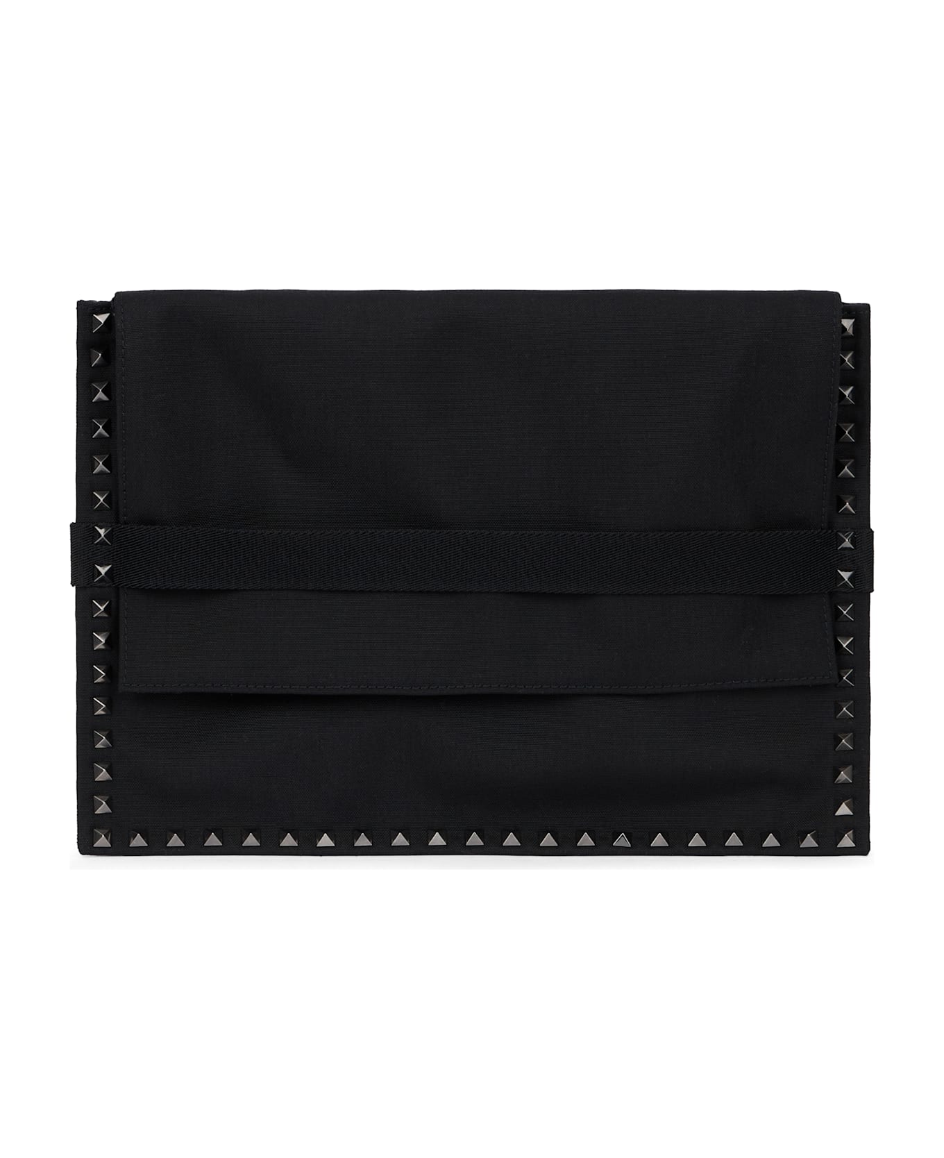 Valentino Garavani Canvas Flat Clutch - black