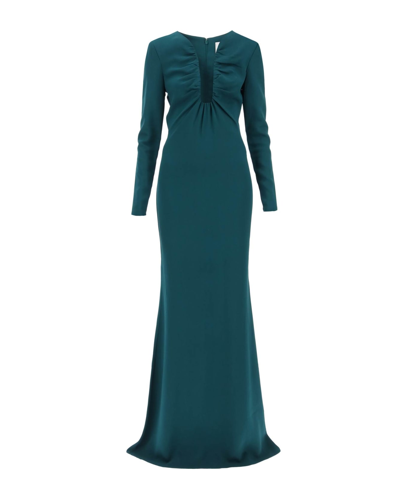 Roland Mouret Maxi Dress With Plunging Neckline - DARK GREEN (Green) ワンピース＆ドレス
