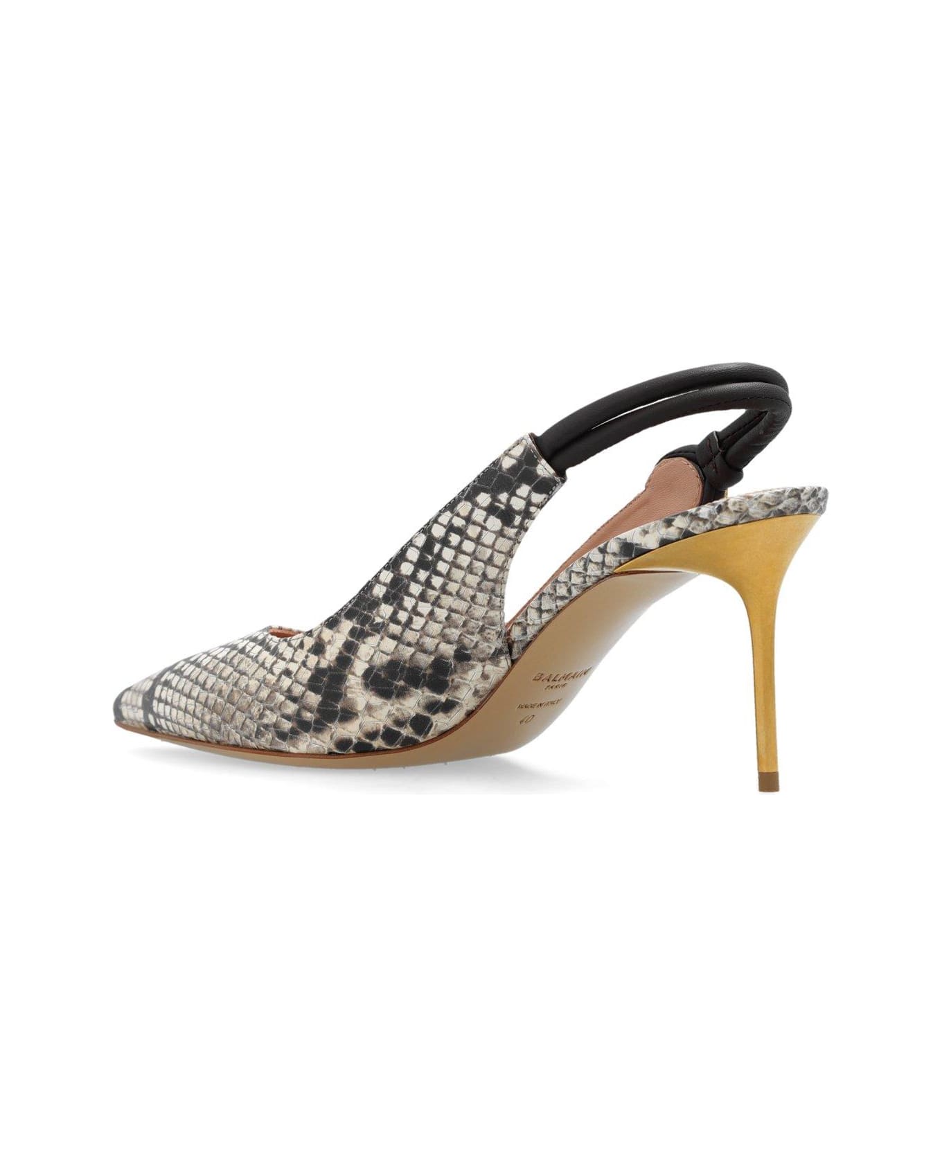 Balmain Slingback Animal Patterned Pumps - Gris clair ハイヒール