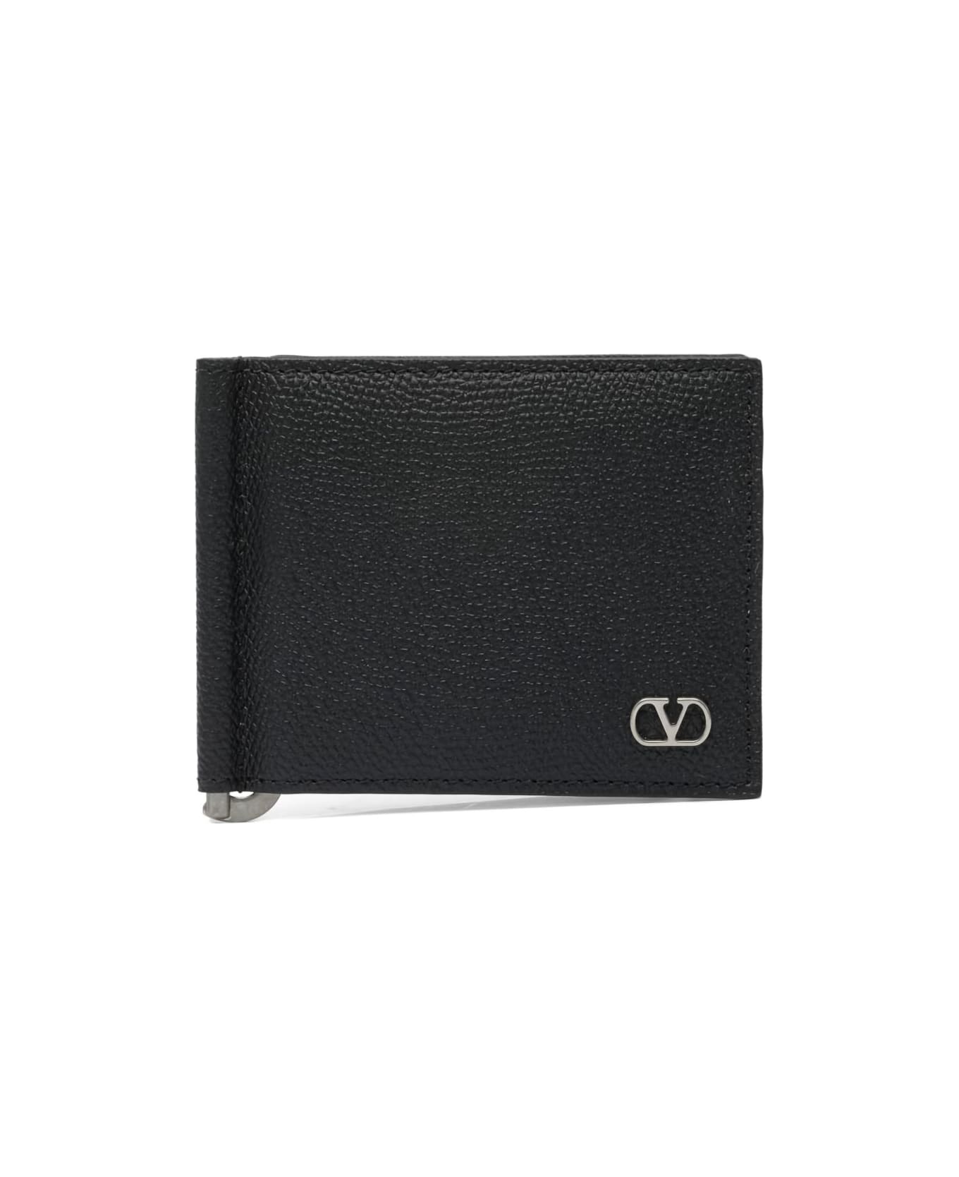 Valentino Garavani Vlogo Leather Wallet - Black