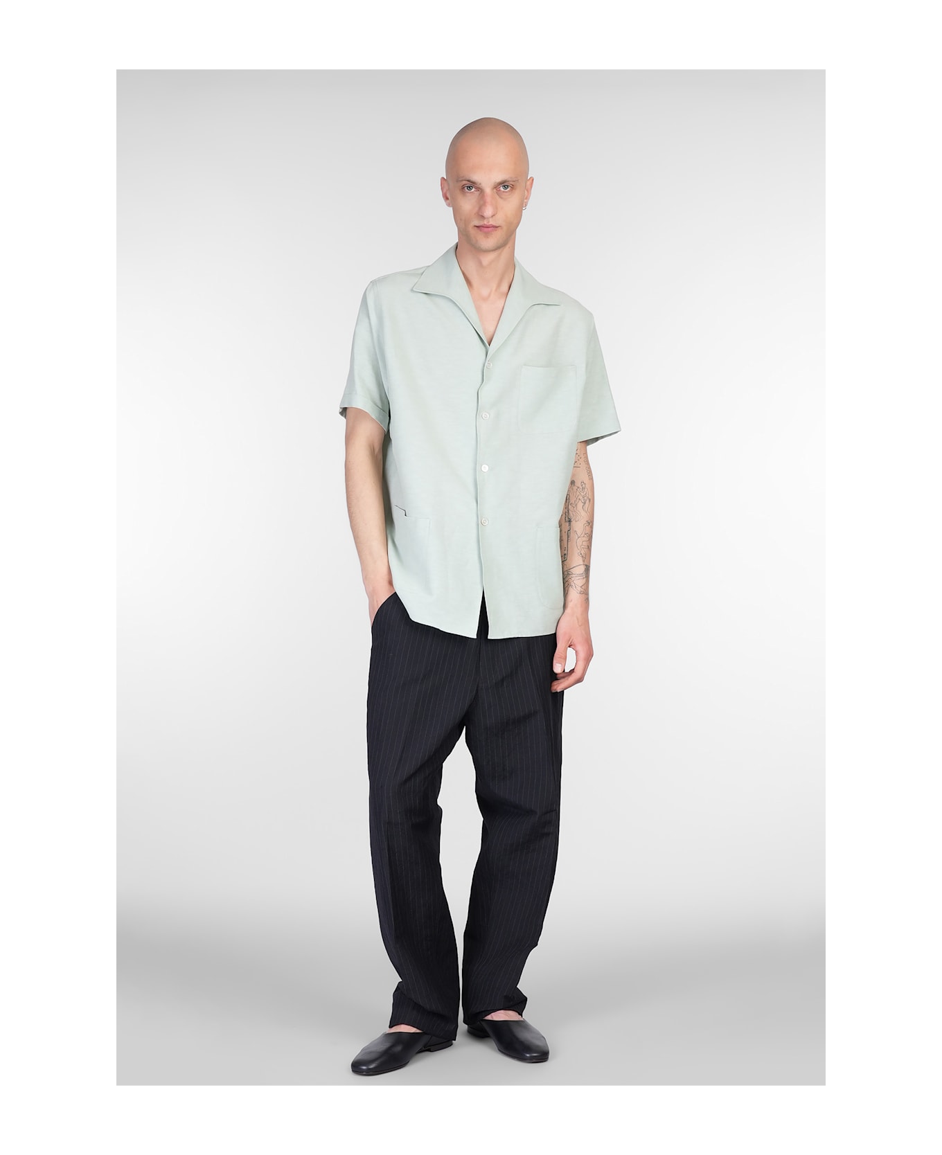 Maison Margiela Shirt In Green Linen - green