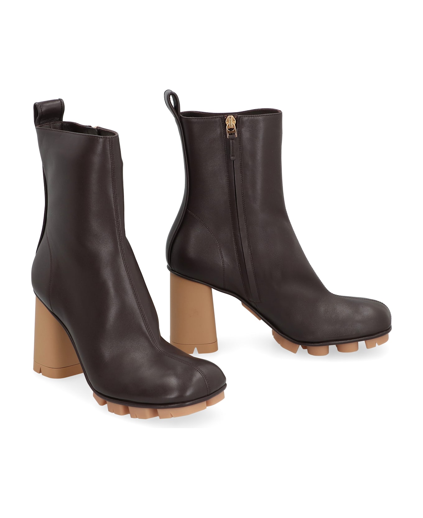 Bottega Veneta Shore Leather Ankle Boots - Brown