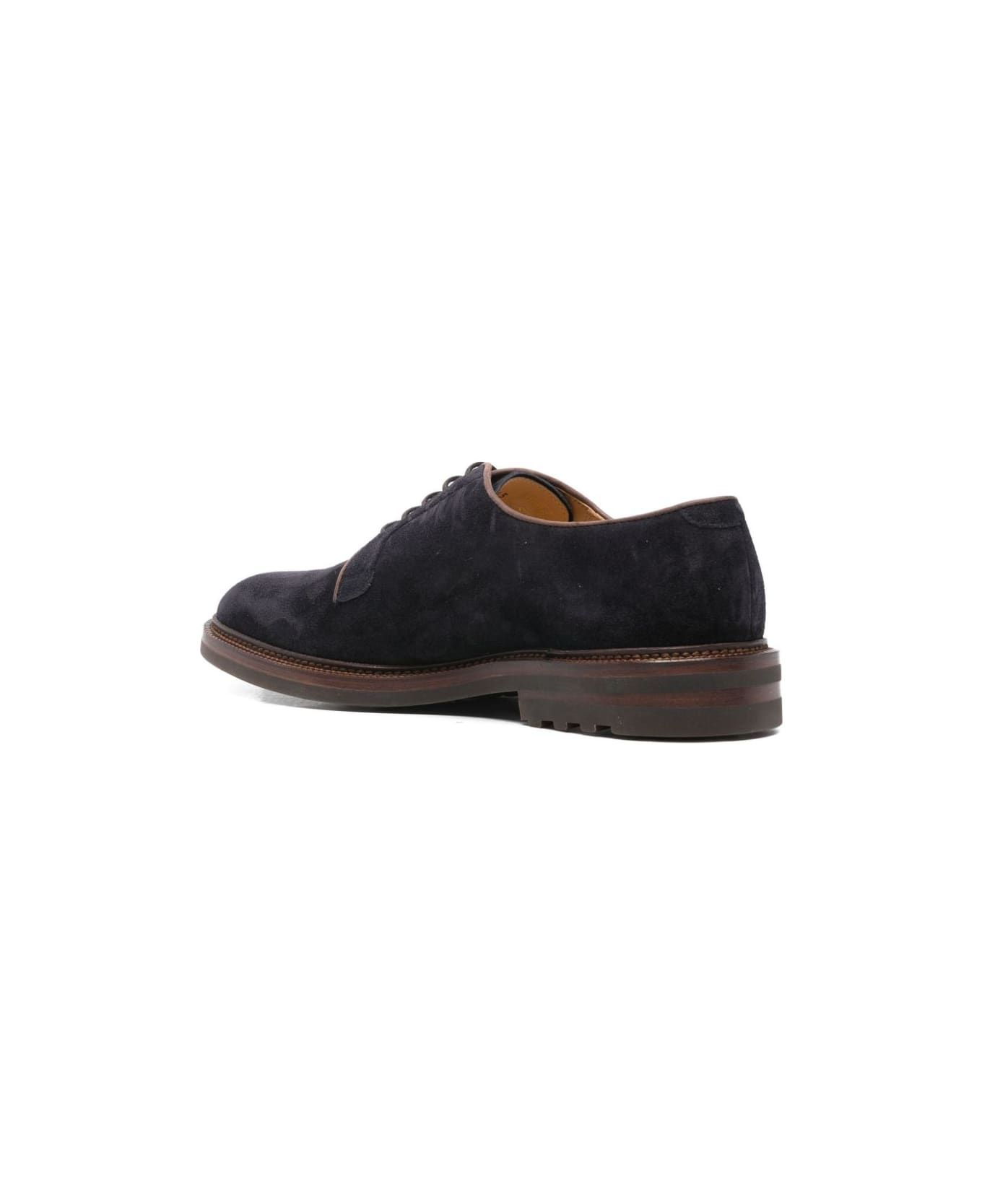 Brunello Cucinelli Suede Derby Shoes - Blue