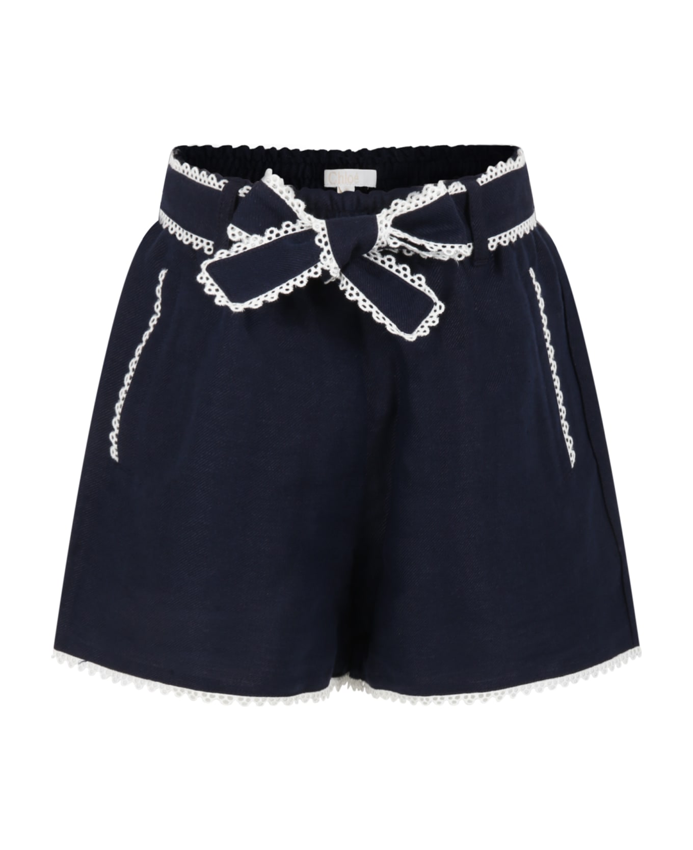 Chloé Blue Shorts For Girl - Marine