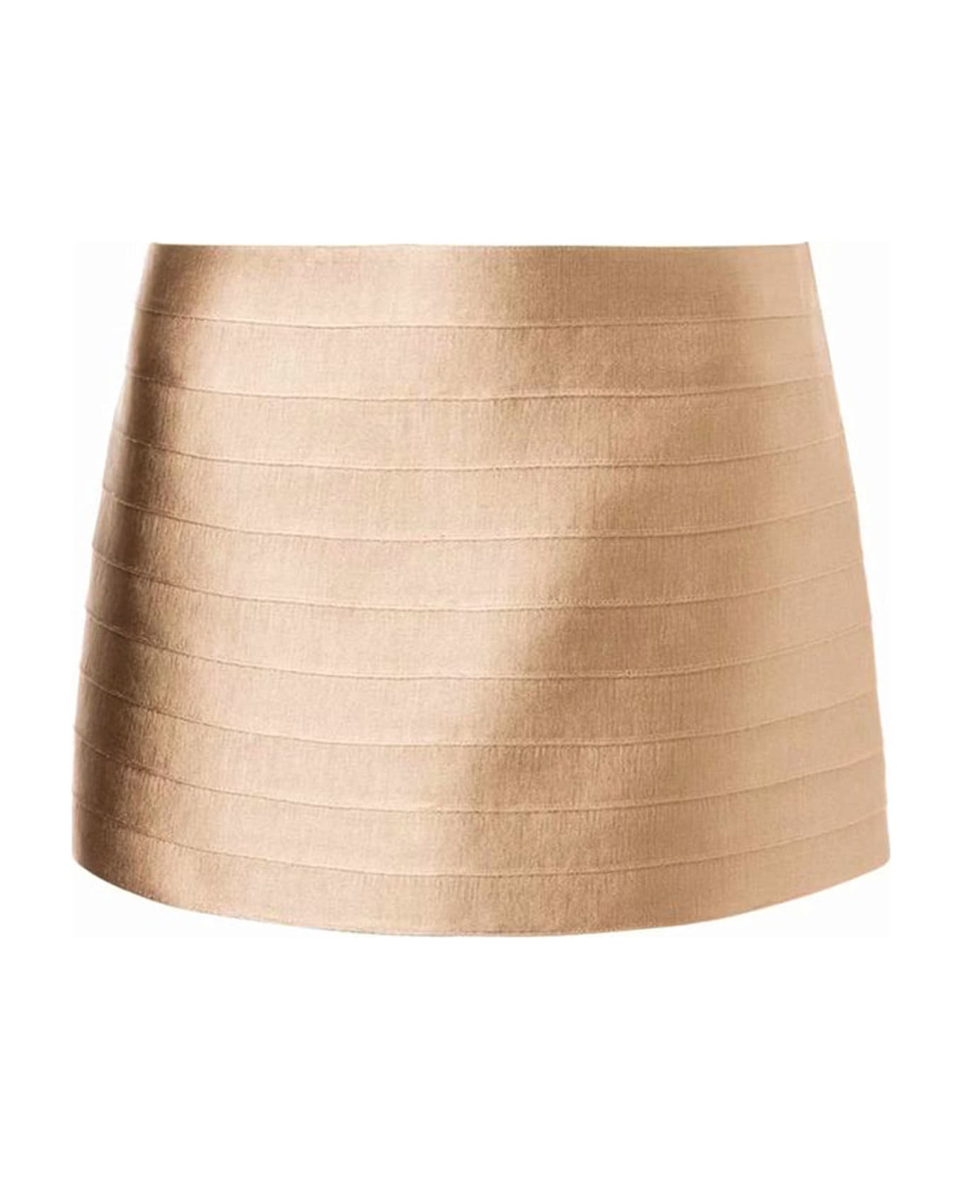 Alberta Ferretti Satin Mini Skirt - Beige