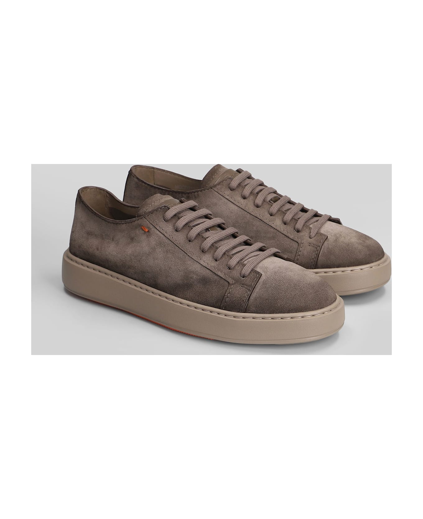 Santoni Godfrey Sneakers In Brown Suede - brown