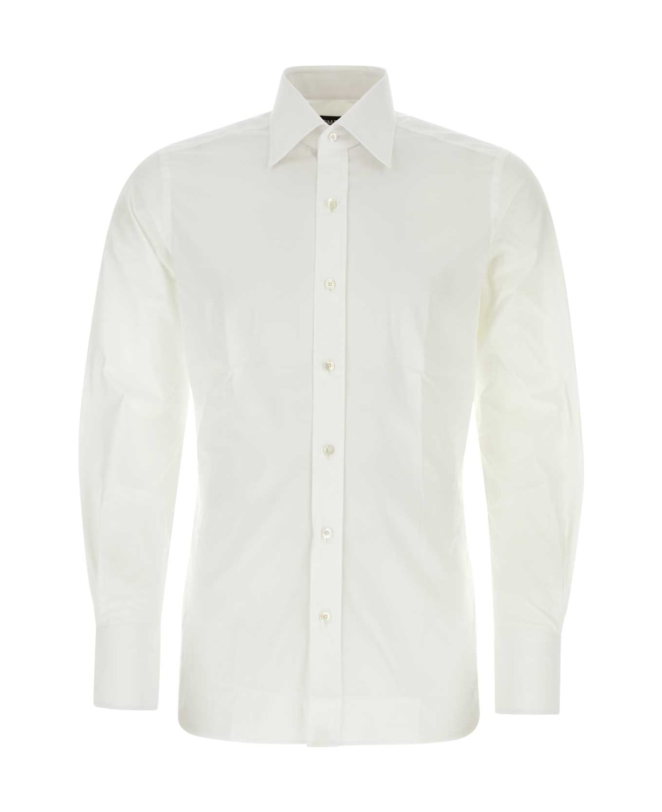 Tom Ford White Poplin Shirt - OPTICALWHITE