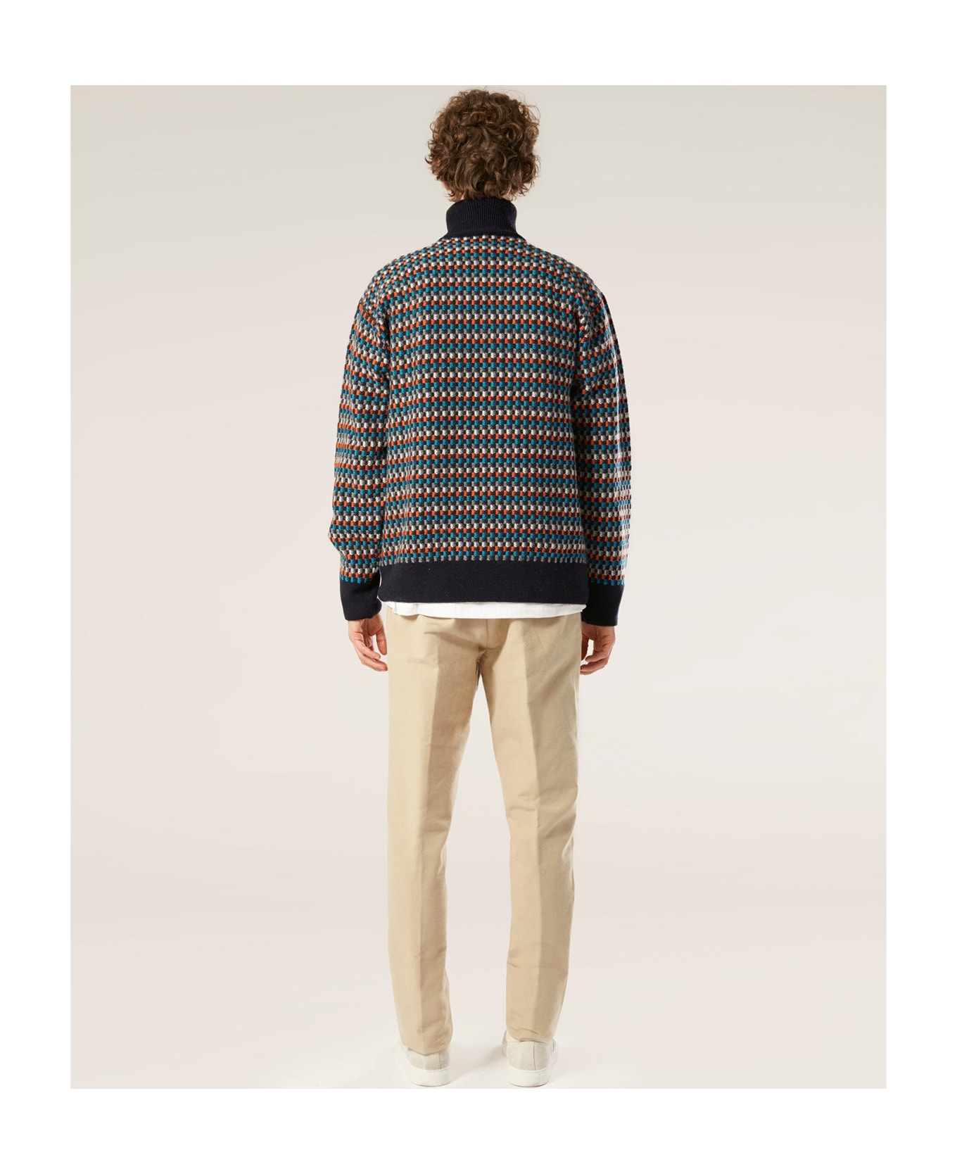 doppiaa Aamintore Wool Turtleneck With Geometric Pattern