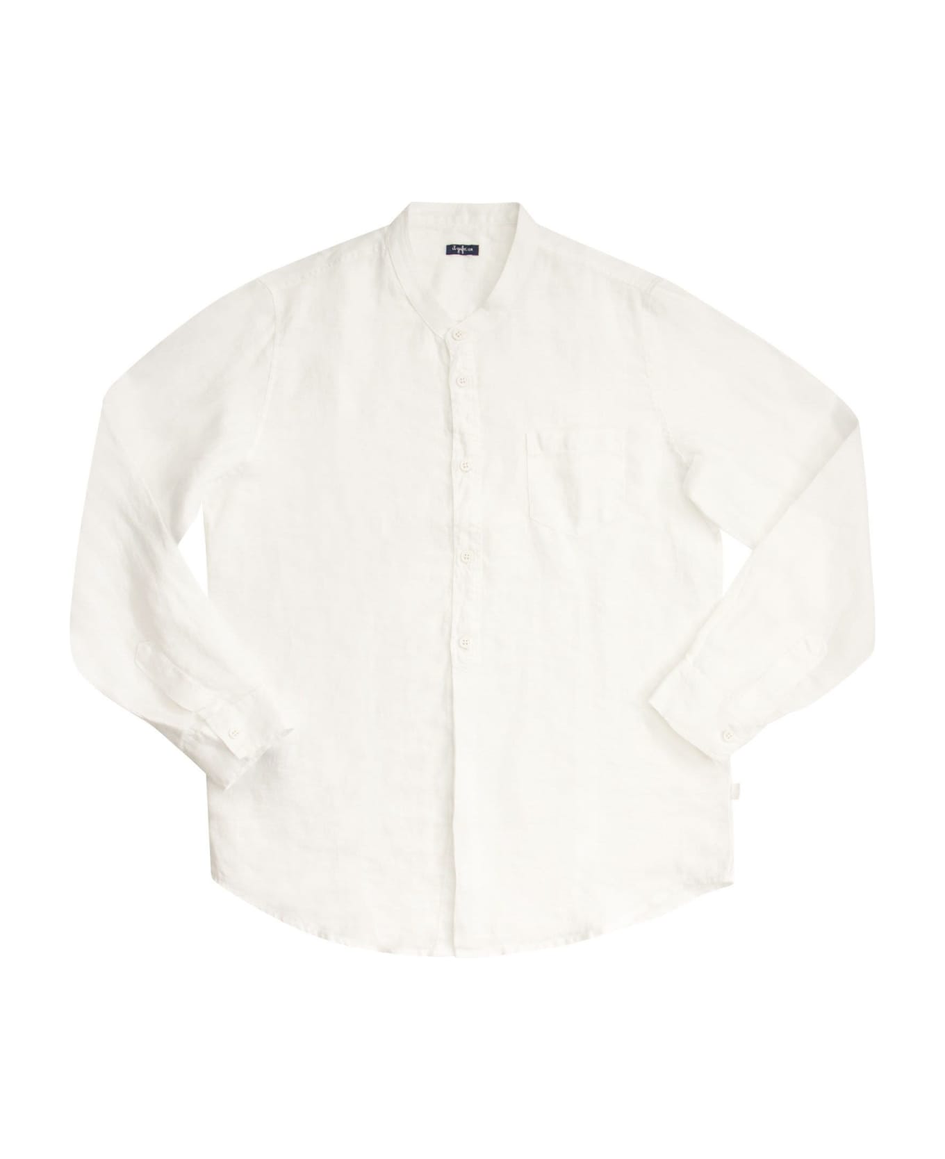 Il Gufo Linen Korean Shirt - White