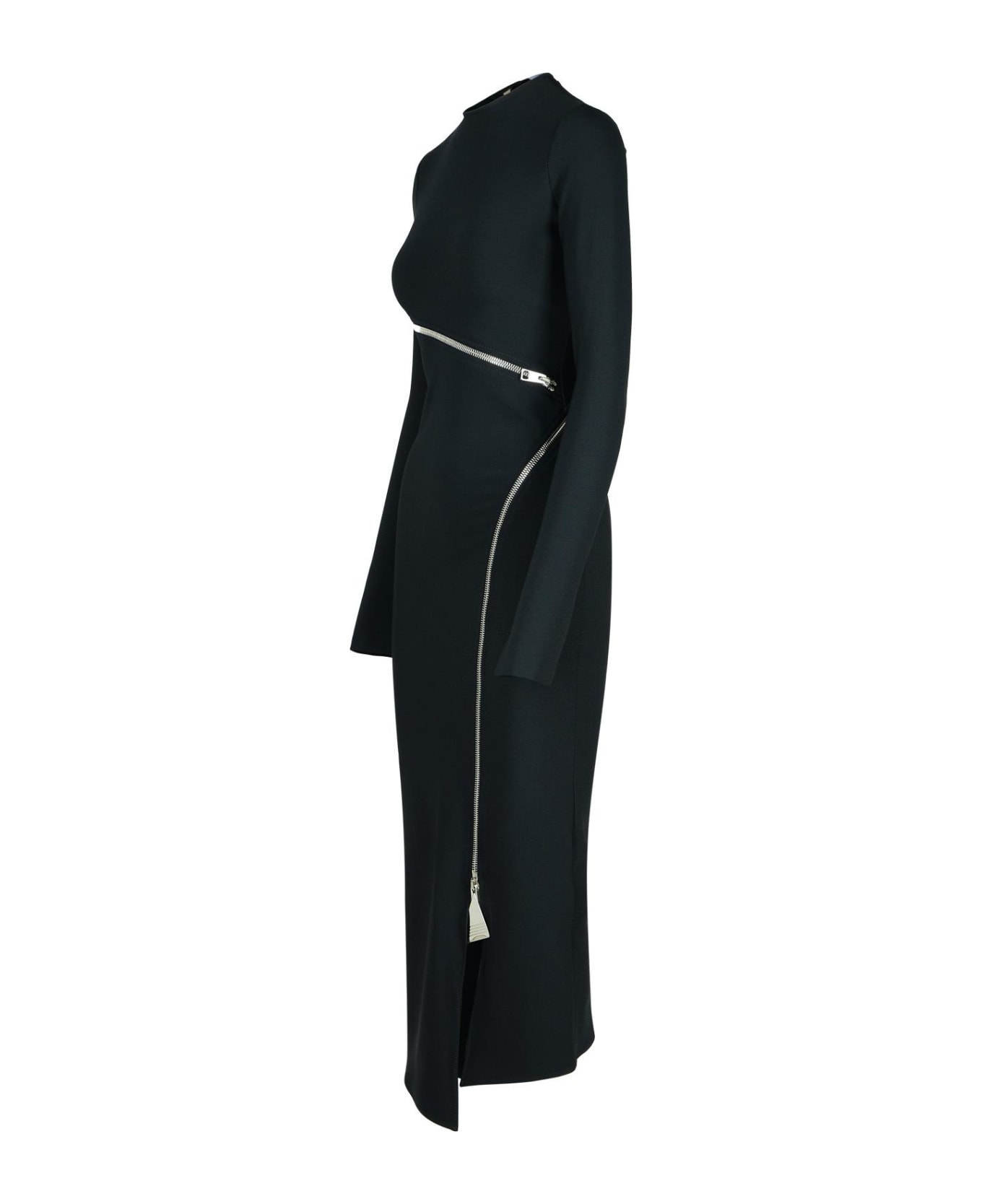 The Attico Midi Dress Zip - BLACK