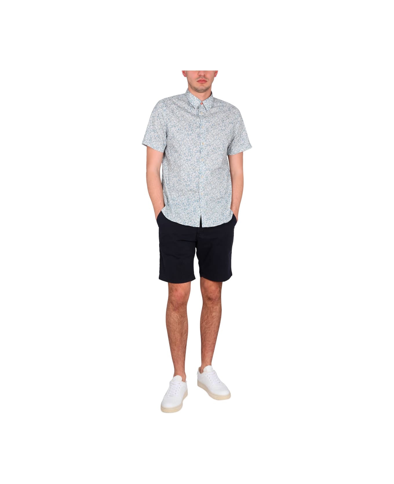 PS by Paul Smith Wave Print Shirt - AZURE