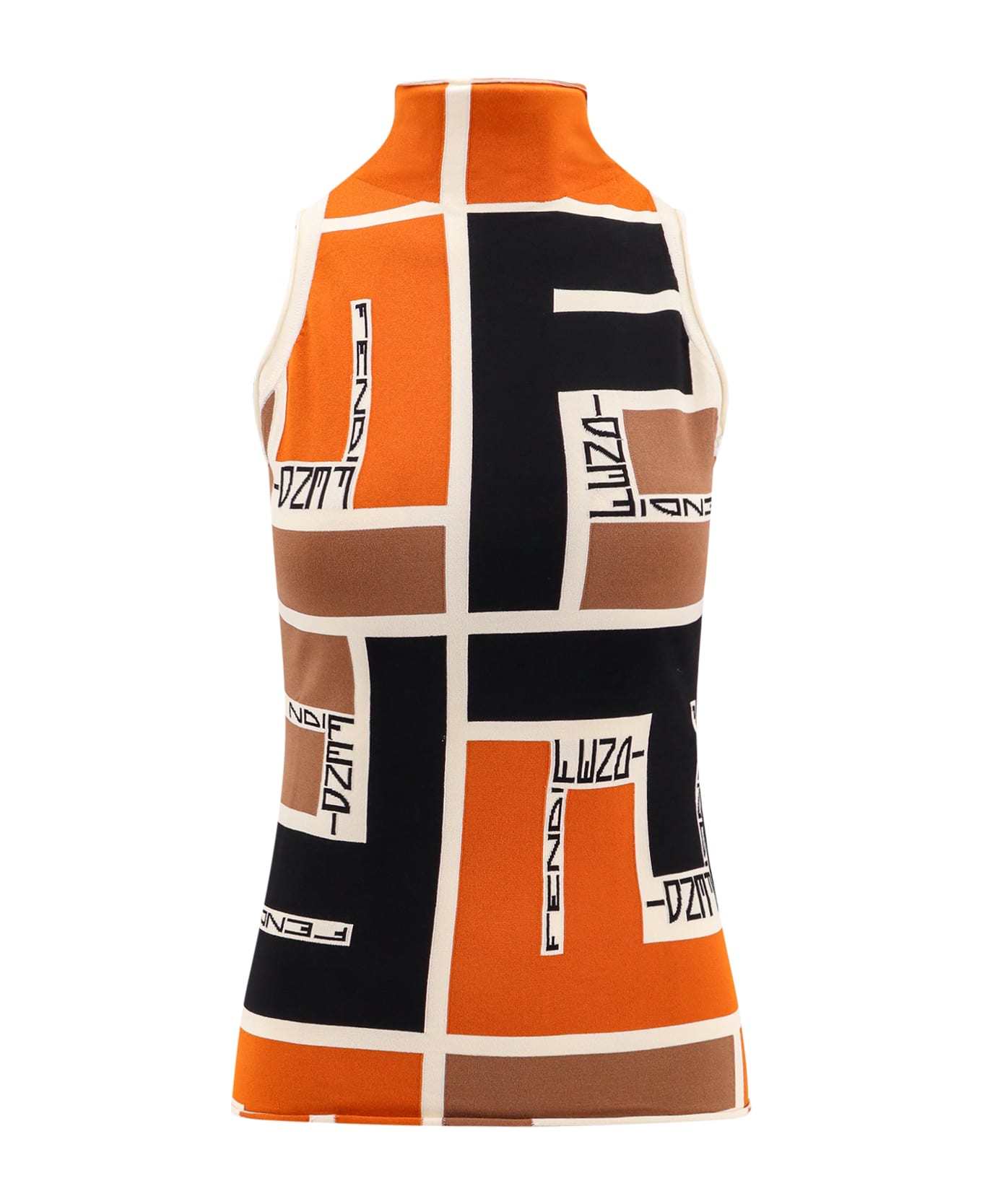 Fendi Fitted Top With Ff Puzzle Motif - Multicolor