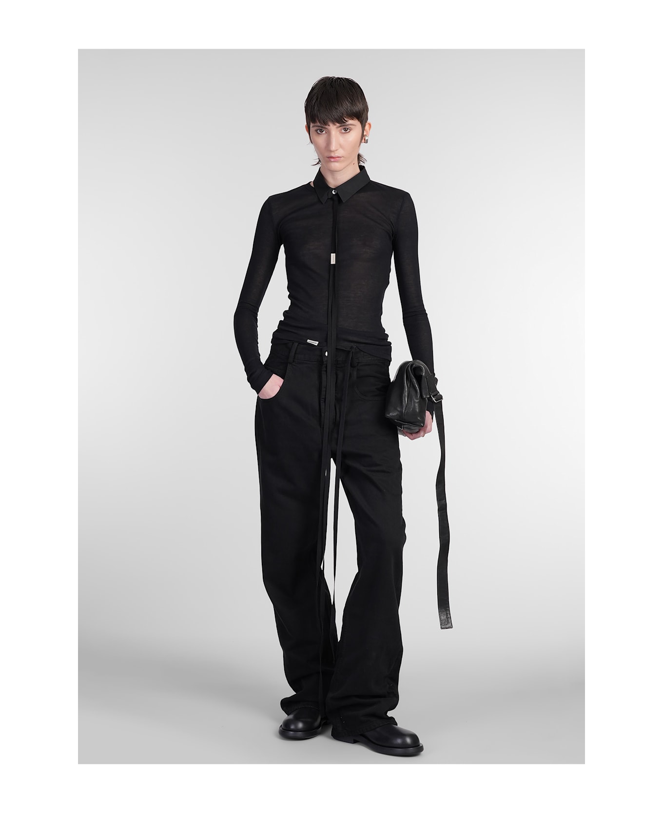 Ann Demeulemeester Claire Jeans In Black Denim - black