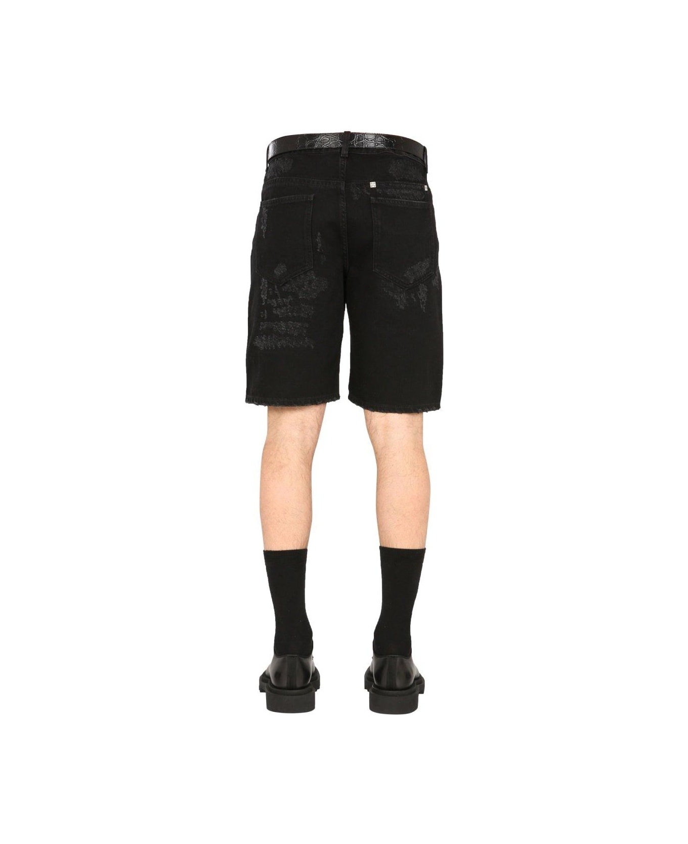 Givenchy Distressed Denim Shorts - BLACK ショートパンツ