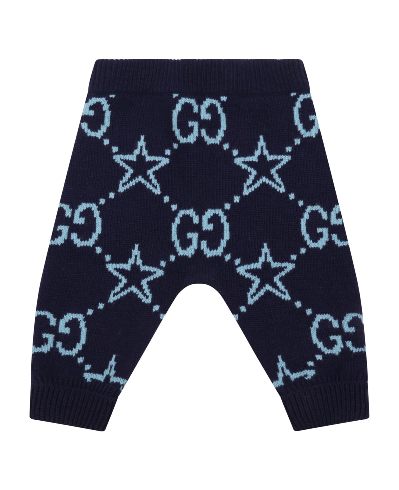 Gucci Blue Trouser For Baby Kids With Stars - Blue