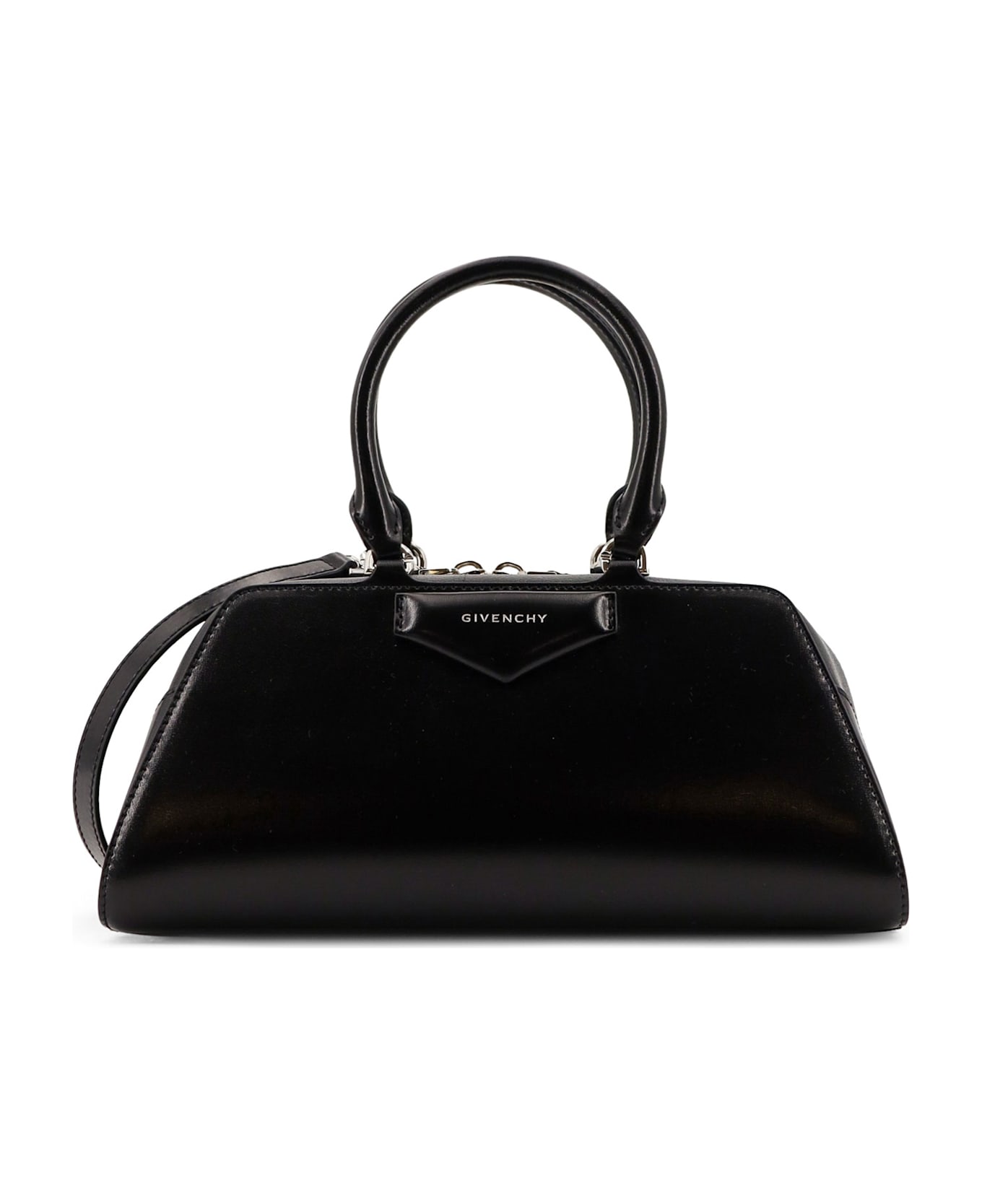 Givenchy Antigona East West Small Leather Shoulder Bag - Black