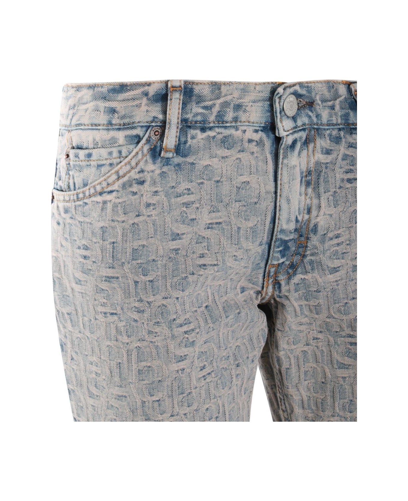 Acne Studios Low-rise Flared Jeans - BLUE/BEIGE