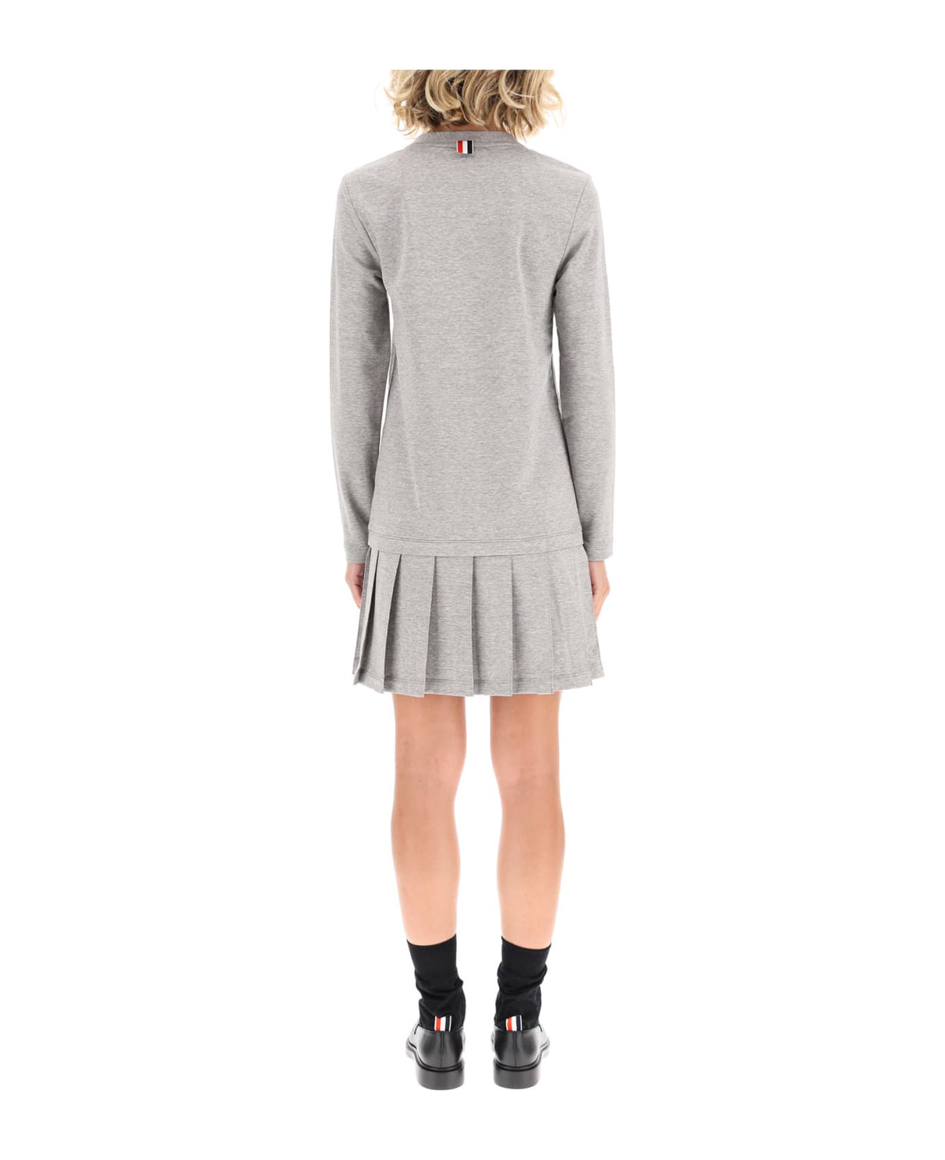 Thom Browne Pleated Mini Dress - LIGHT GREY (Grey)