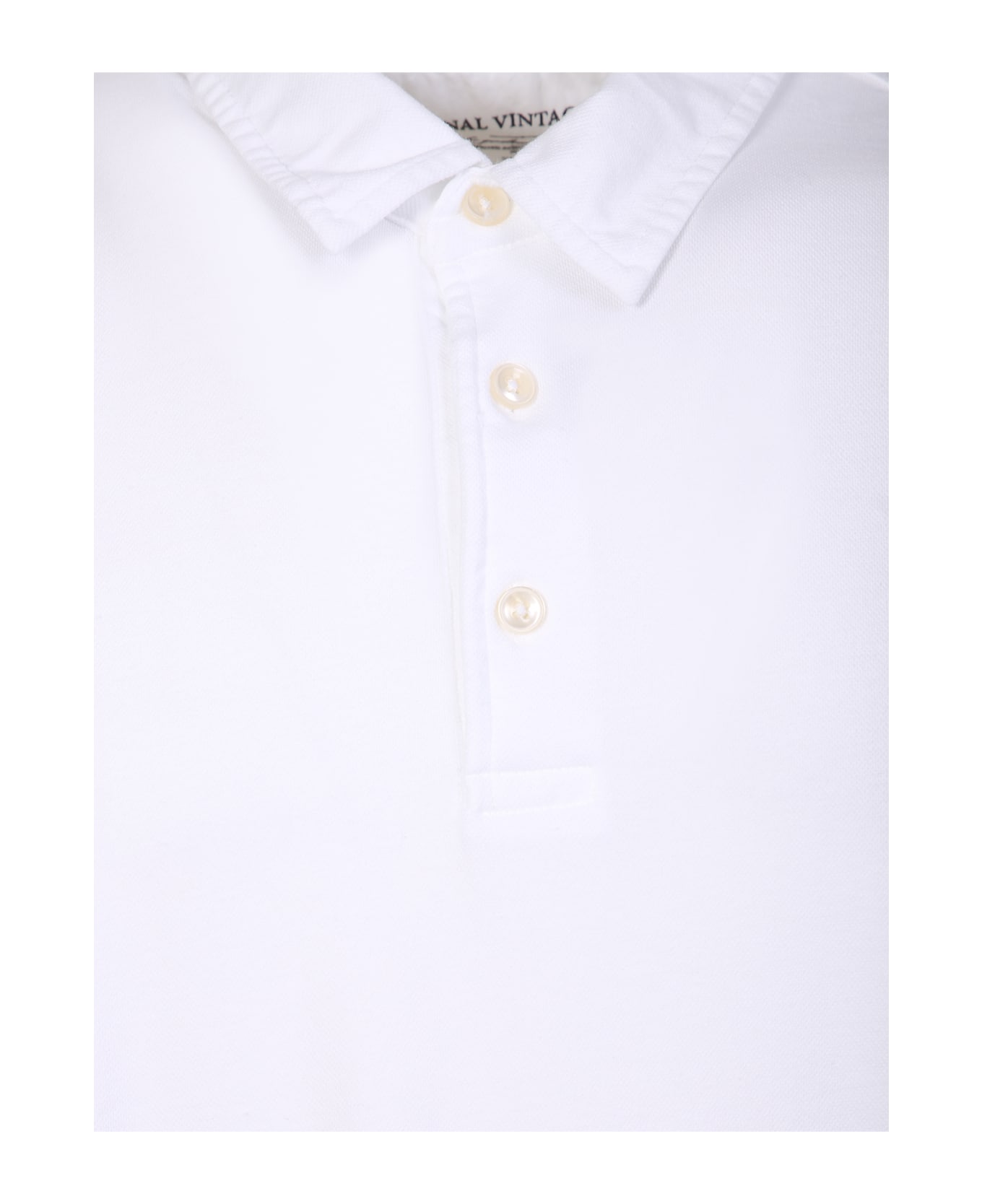 Original Vintage Style White Polo Shirt - White ポロシャツ