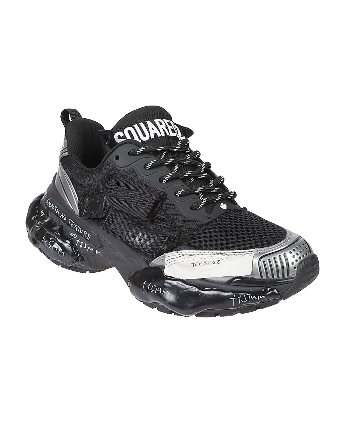 Dsquared2 Faster Lace-up Low Top Sneakers - Antracite/nero/silver