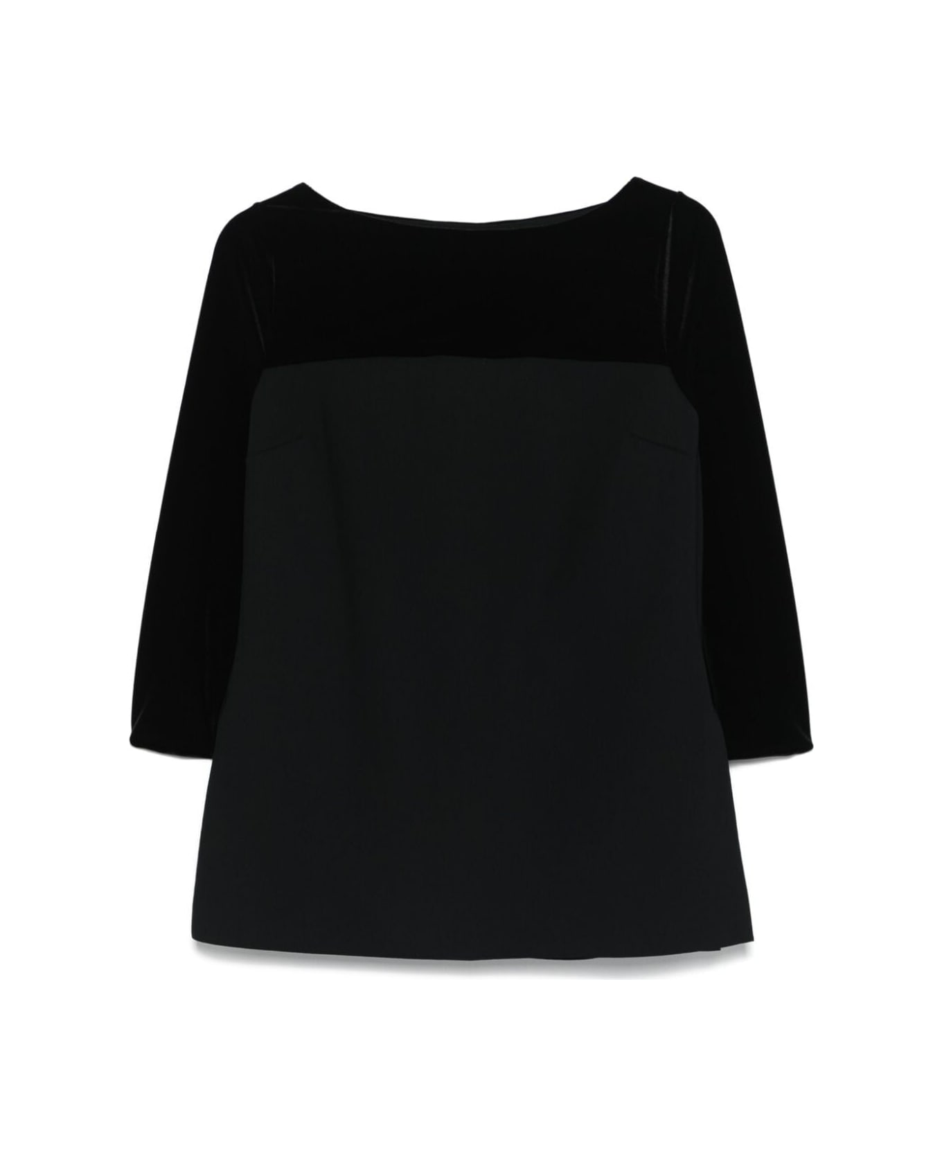 La Petit Robe Di Chiara Boni Danzi Velvet Top Jersey - Black