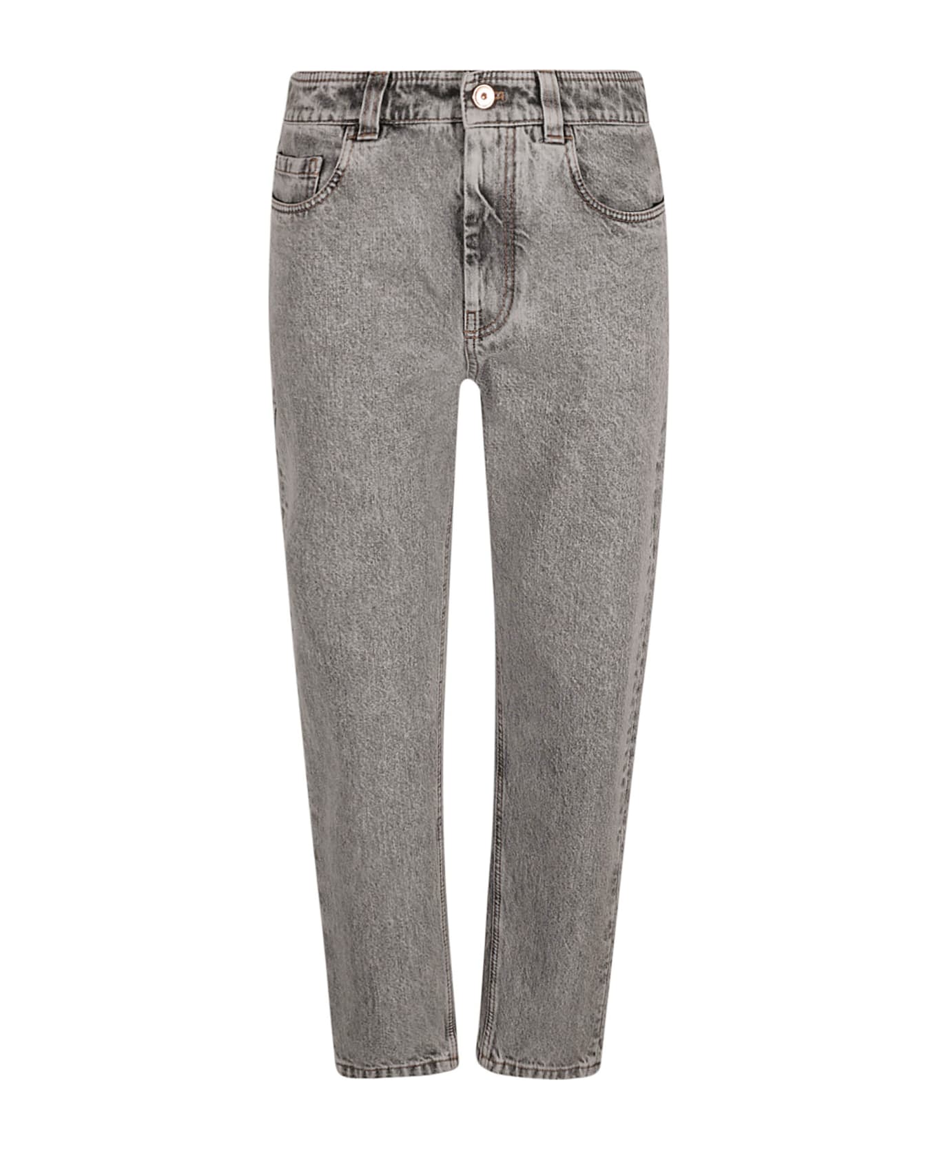 Brunello Cucinelli Button Fitted Jeans - Gray
