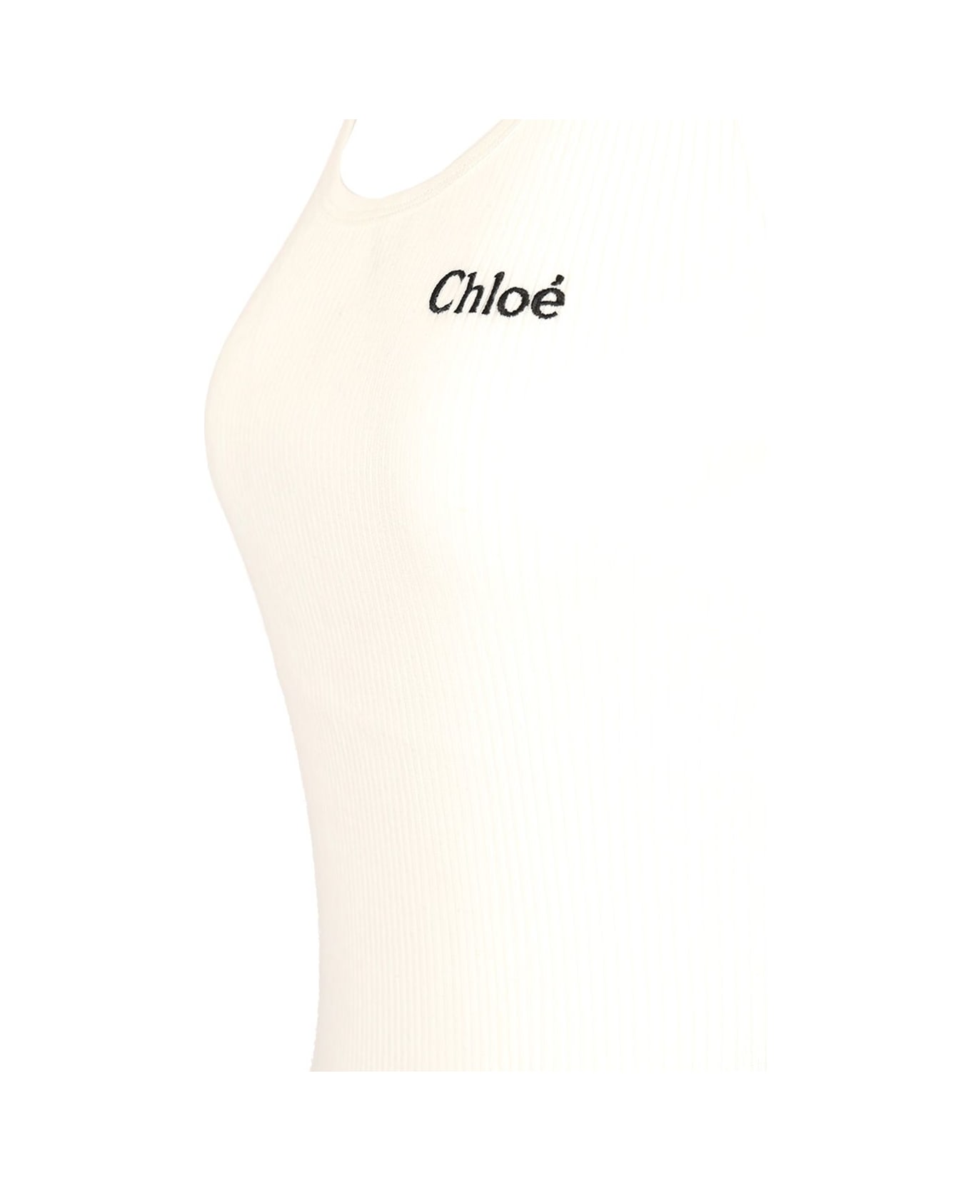 Chloé Ribbed Stretch Jersey - White