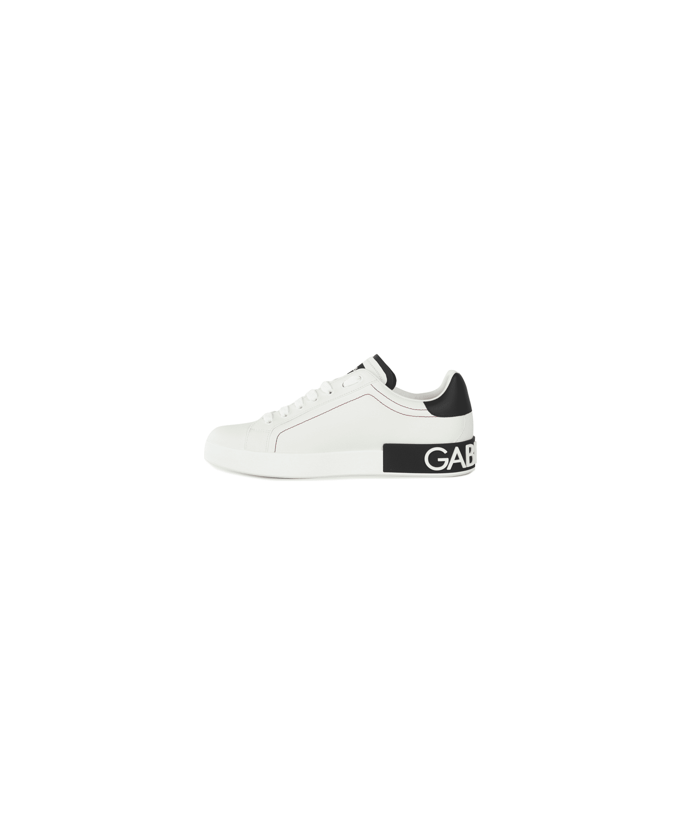Dolce & Gabbana Portofino Sneakers In Nappa Leather - White