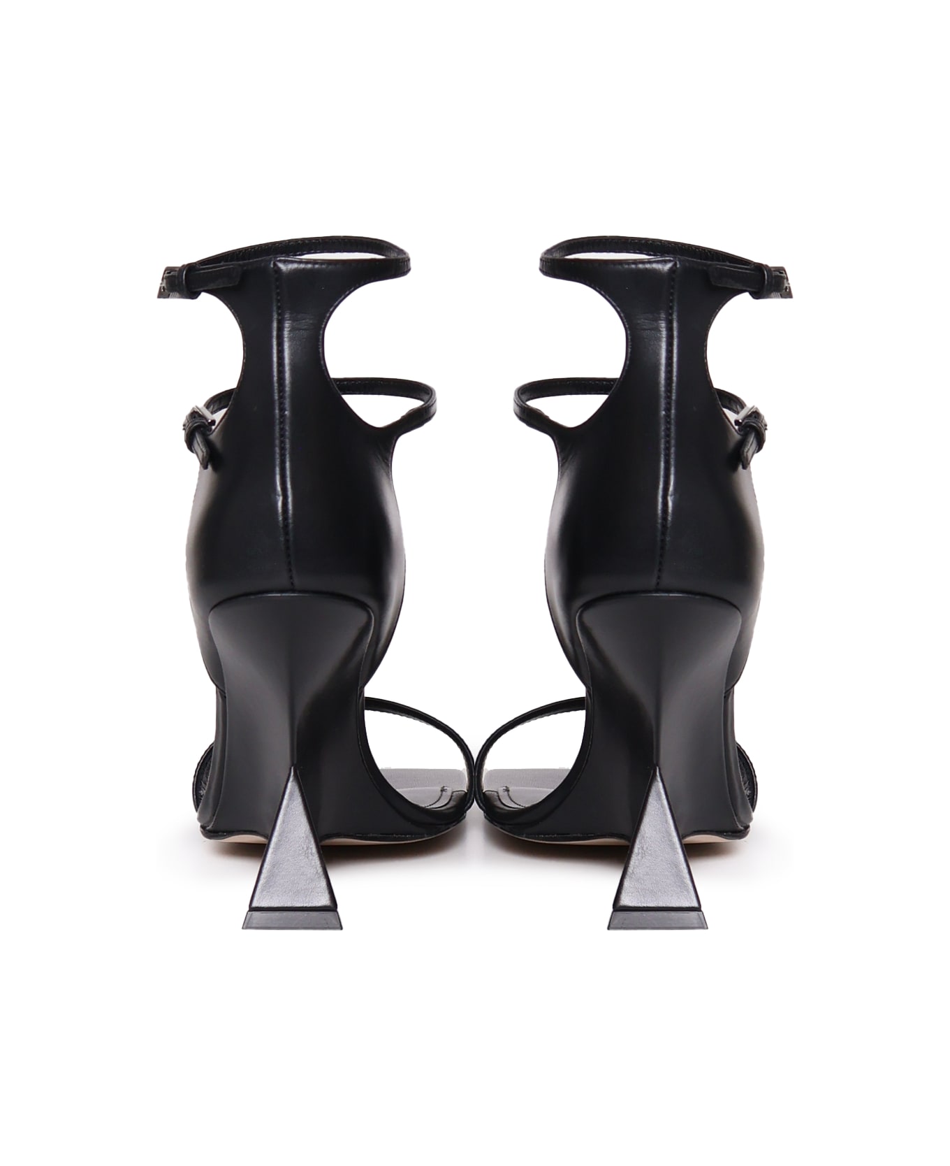 The Attico Grace Sandals In Calfskin - Black