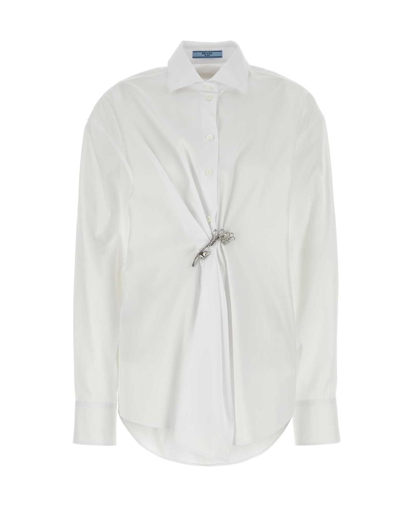 Prada White Poplin Shirt - BIANCO