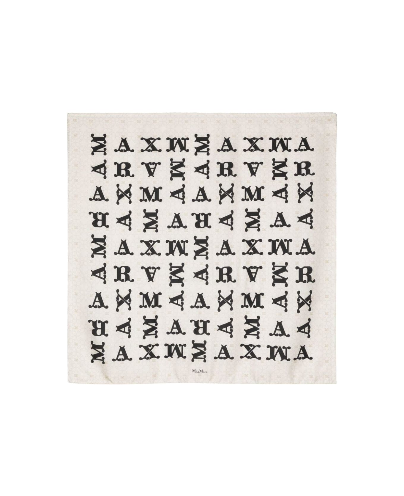 Max Mara Logo Printed Shawl - Bianco Avorio スカーフ＆ストール