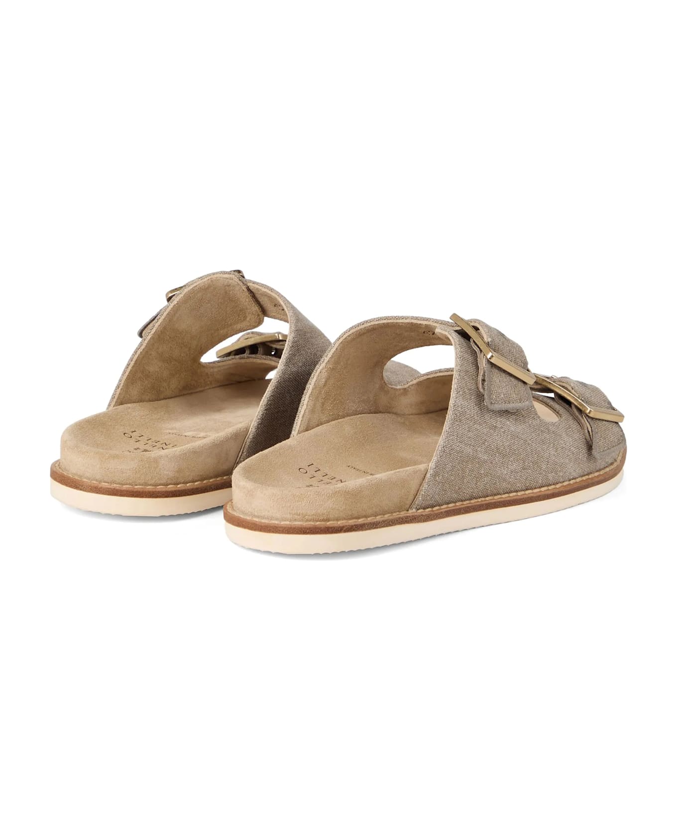 Brunello Cucinelli Suede Slides Sandals - Black