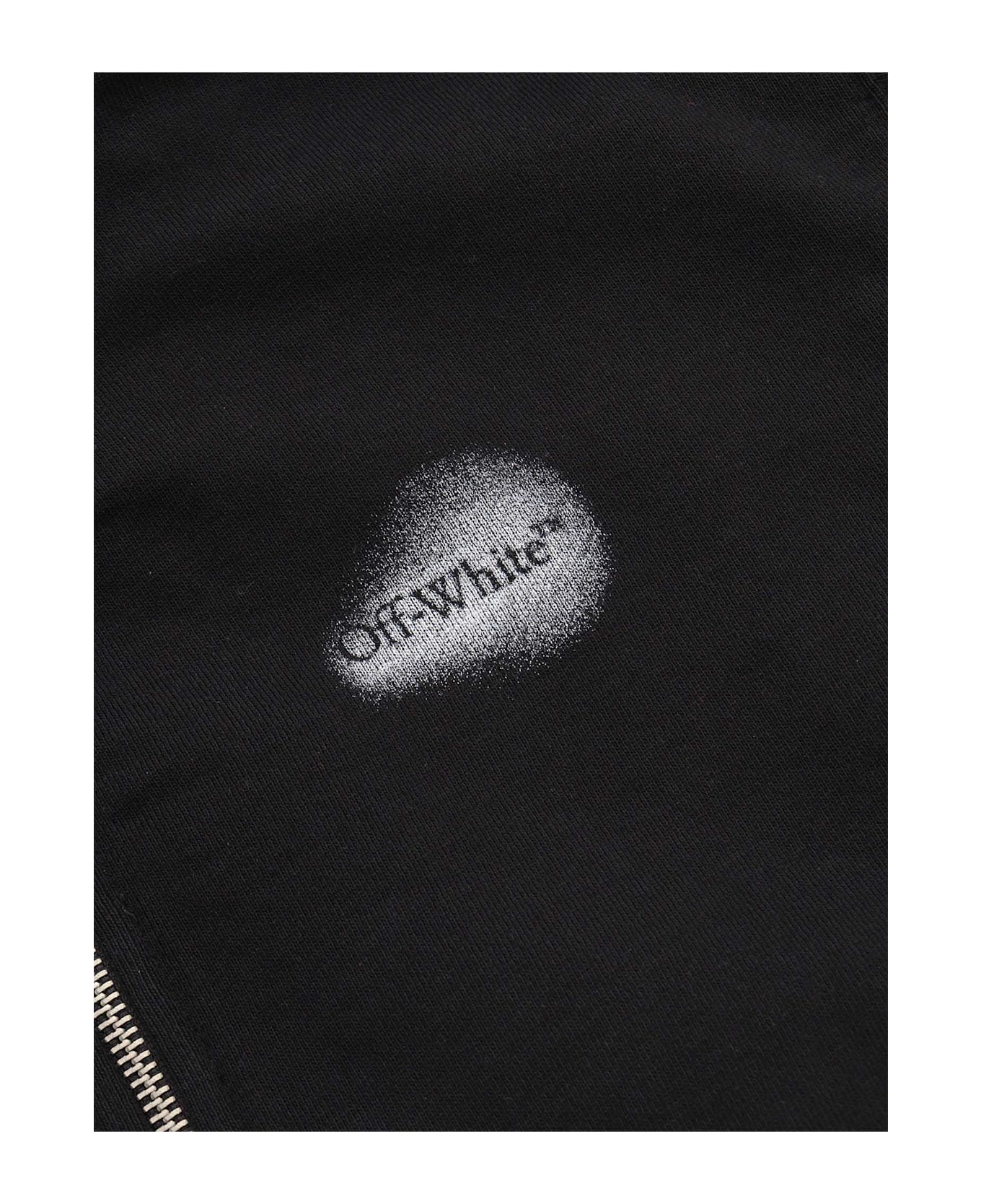 Off-White Arrow Spray Hoodie Zip Up Black - White - BLACK