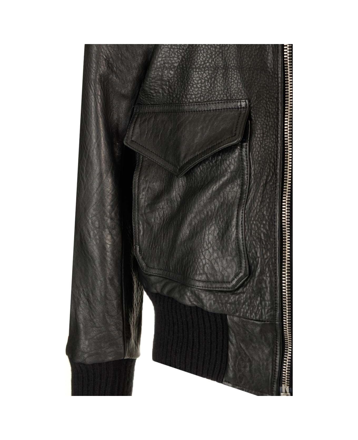 Giorgio Brato Black Leather Jacket - Black