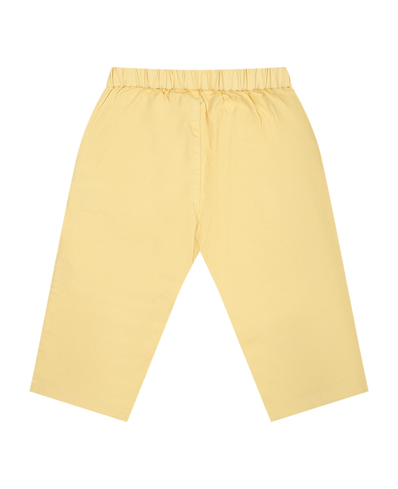 Bonpoint Yellow Trousers For Baby Boy With Logo - Yellow ボトムス