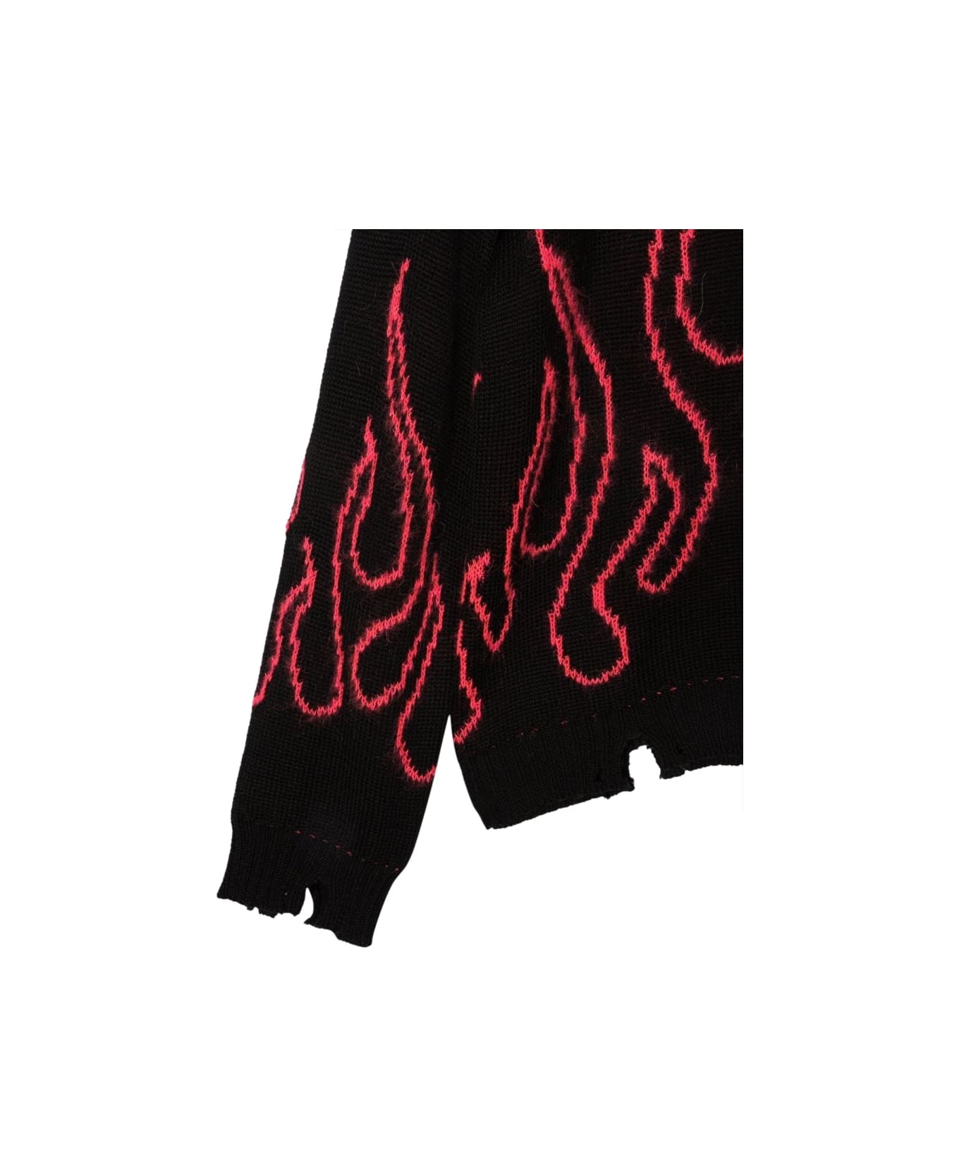 Vision of Super Black Jumper High Neck With Pink Flames - BLACK