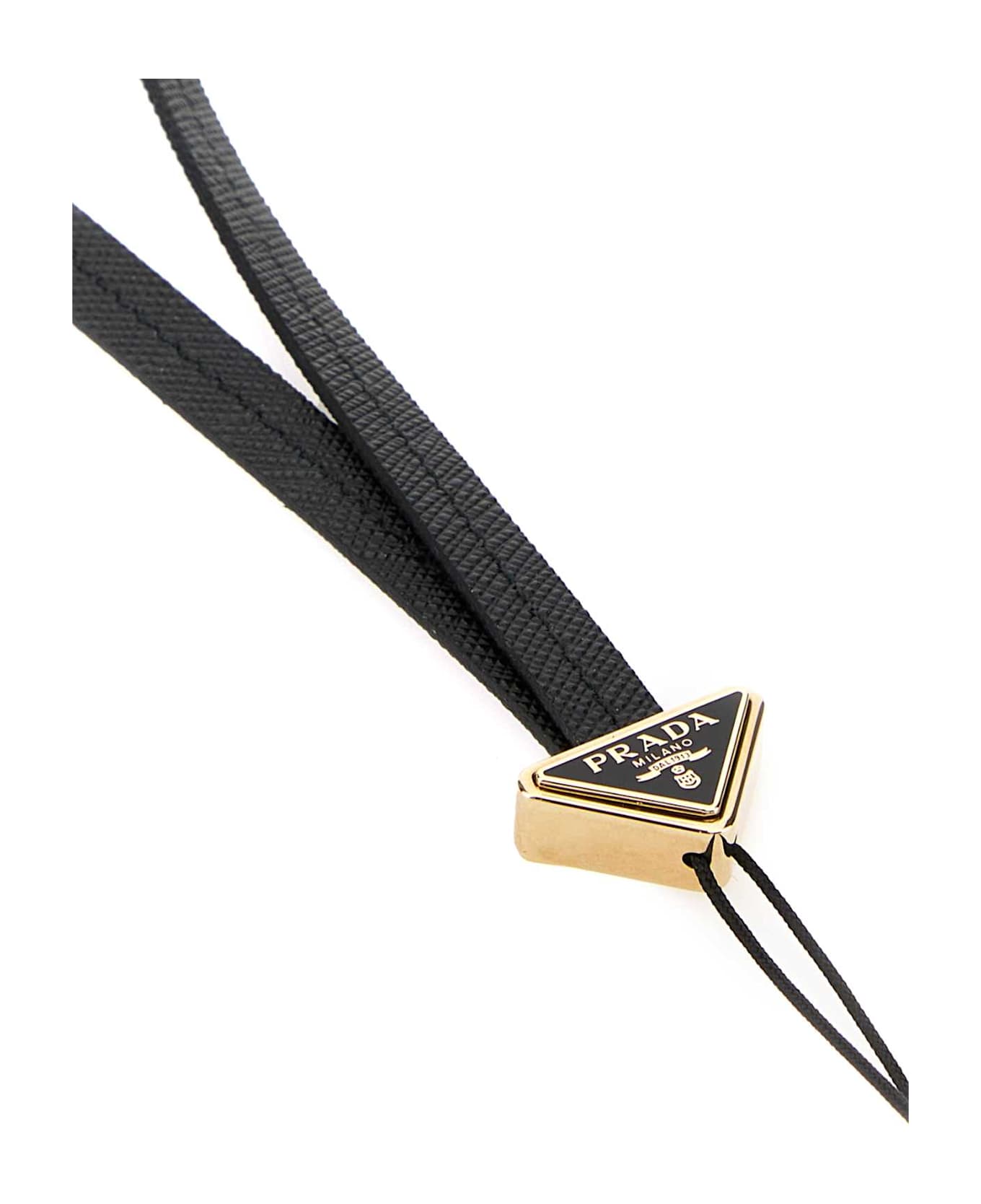 Prada Black Leather Headphone Holder - NERO